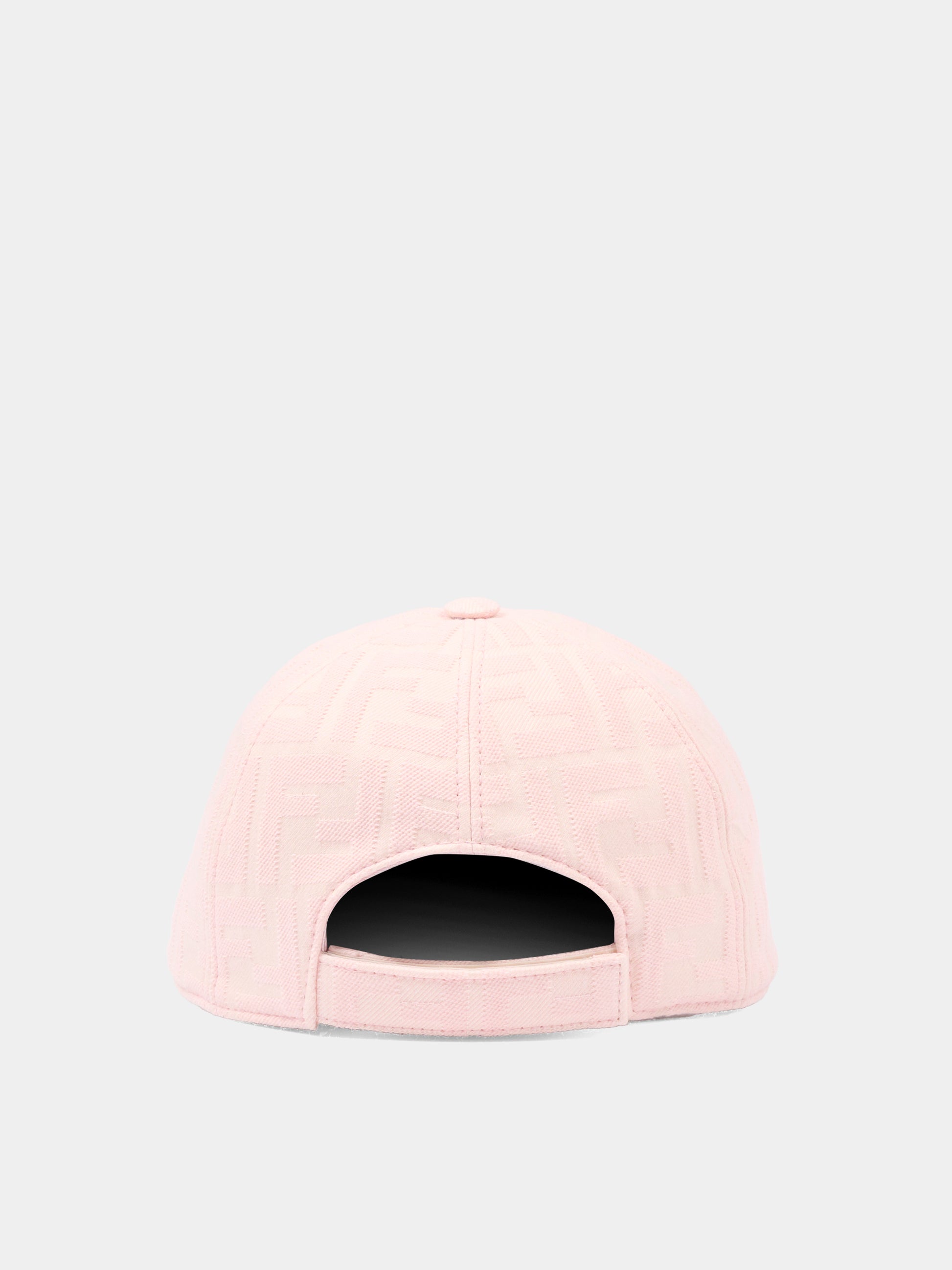 Cappello rosa per bambina con FF,Fendi Kids,JFP082 AWF6 F0QD1