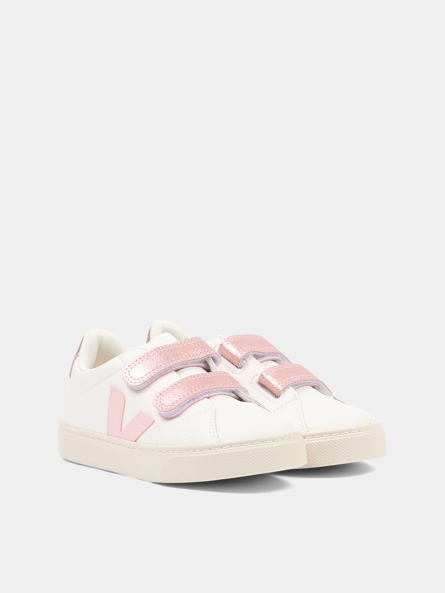 Sneakers basse bianche per bambina con logo,Veja,SV0520604C