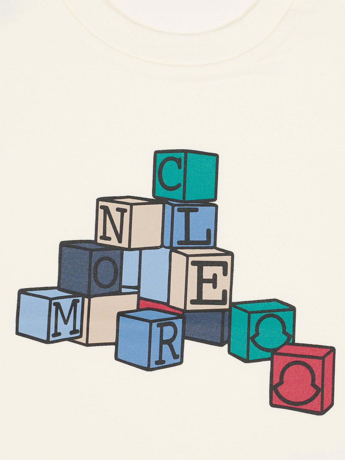 T-shirt avorio per neonato con logo,Moncler Kids,L1951 8C00003 89AUM 034