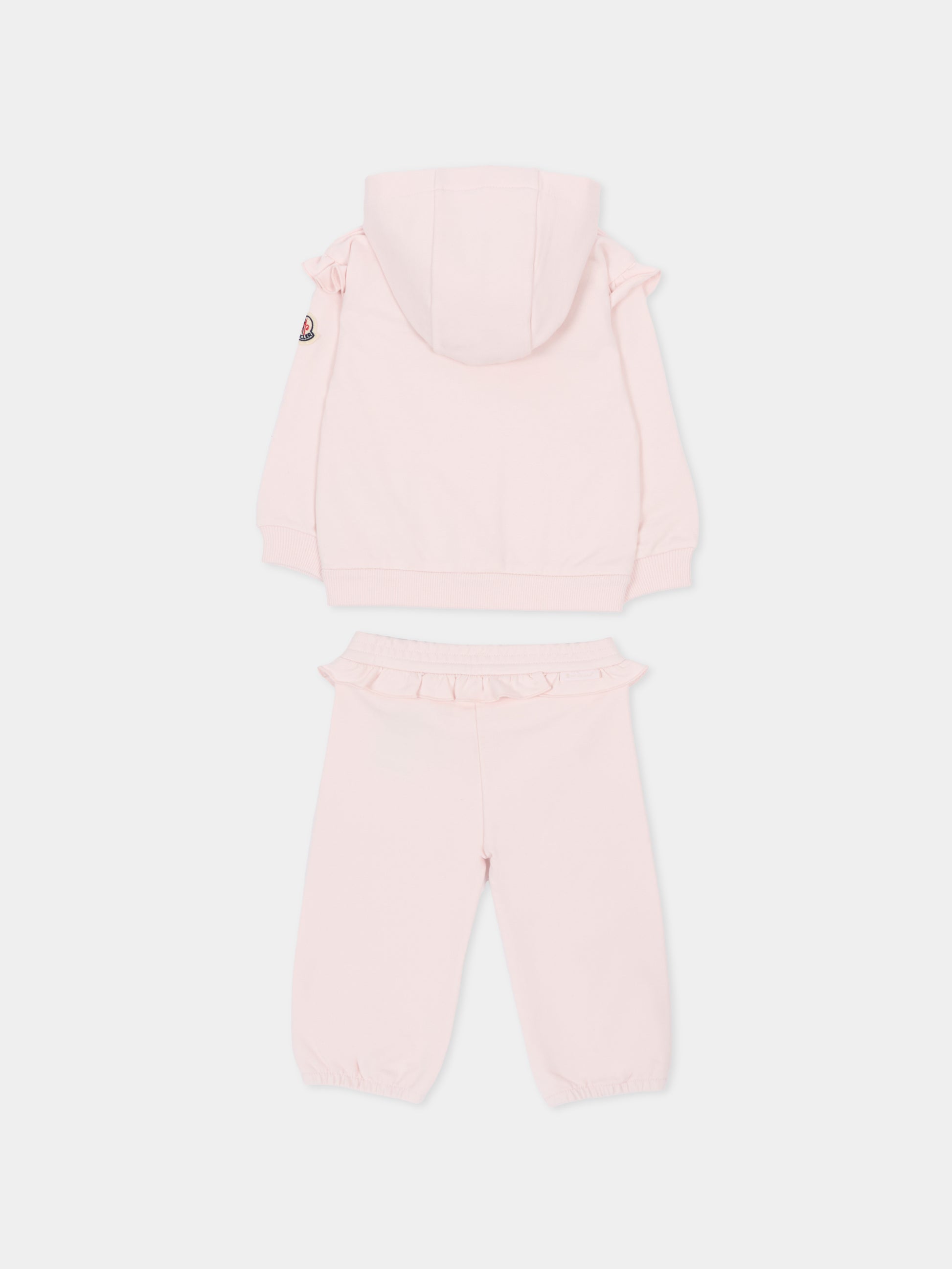Completo rosa per neonata con logo,Moncler Kids,L1951 8M00006 89B9Y 503