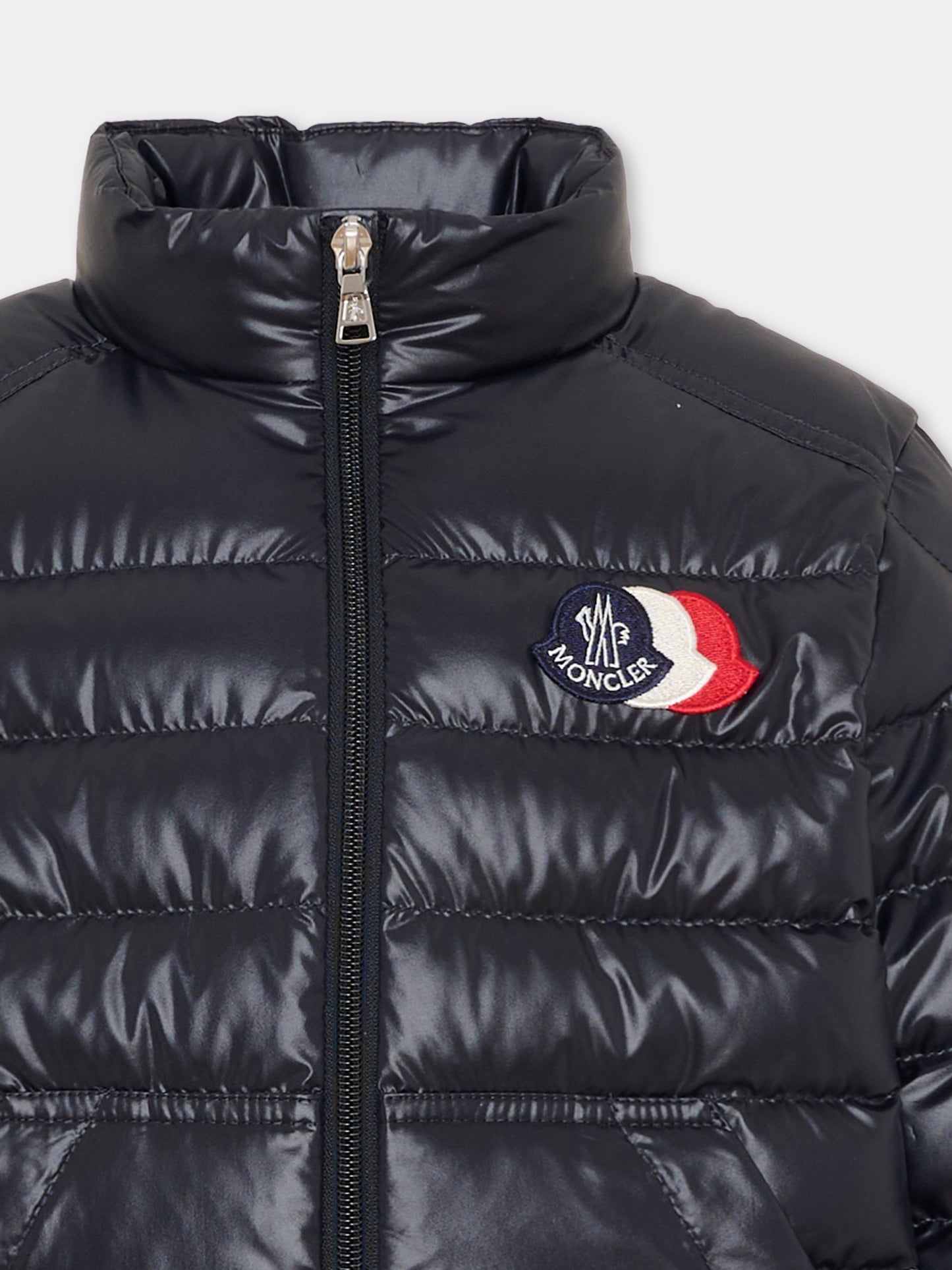 Piumino Bengi blu per bambini con logo,Moncler Kids,L1954 1A00006 597YX 778