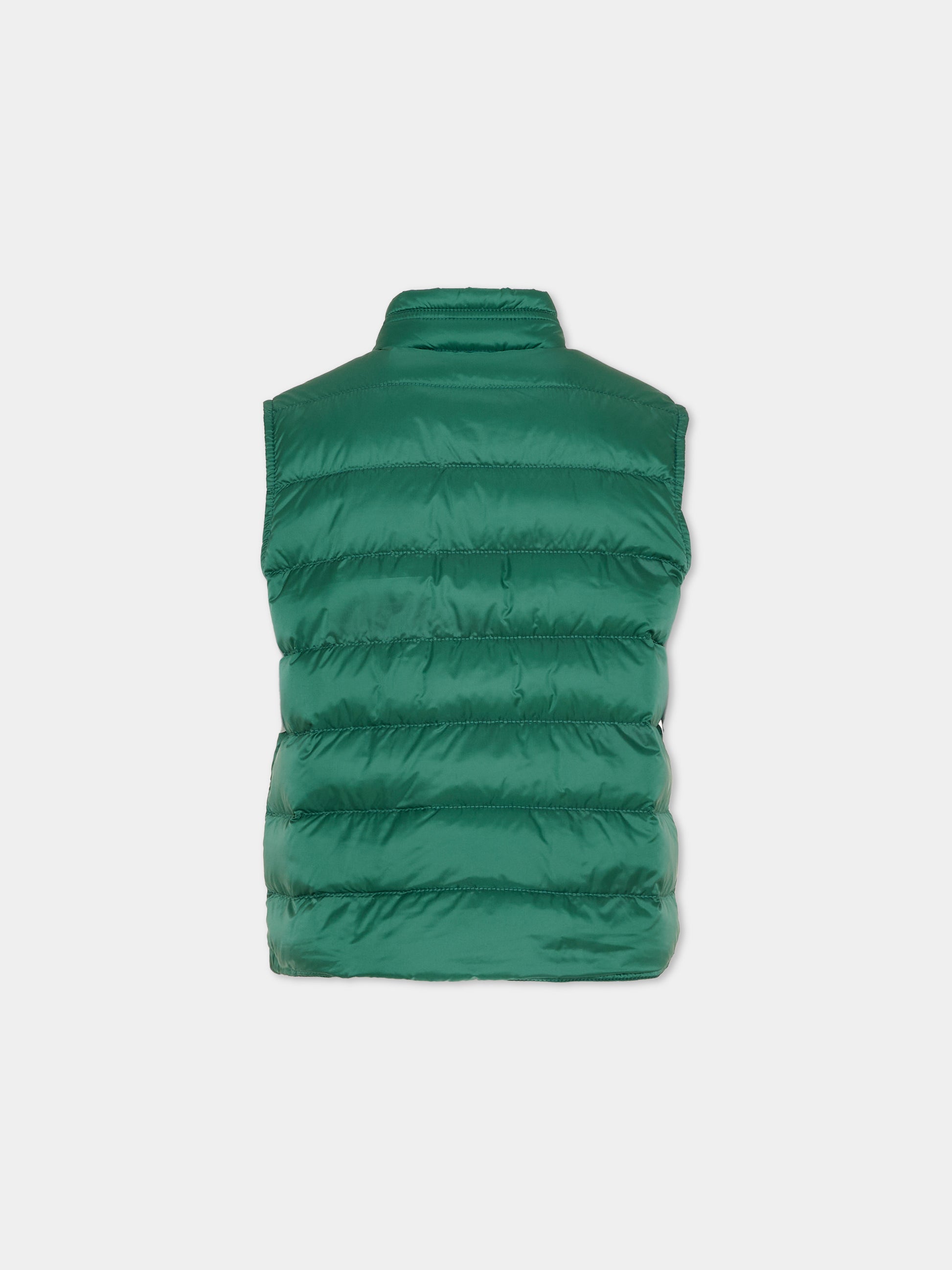 Gilet Gui verde per bambino con logo,Moncler Kids,L1954 1A00034 597YF 84L
