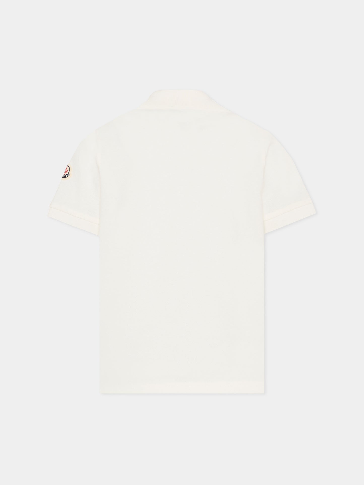 Polo avorio per bambino con logo,Moncler Kids,L1954 8A00002 8496W 034