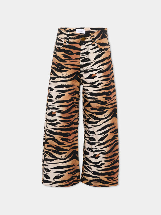 Pantaloni multicolor per bambina animalier,Pinko,KFPA064.0.CEK01.D463