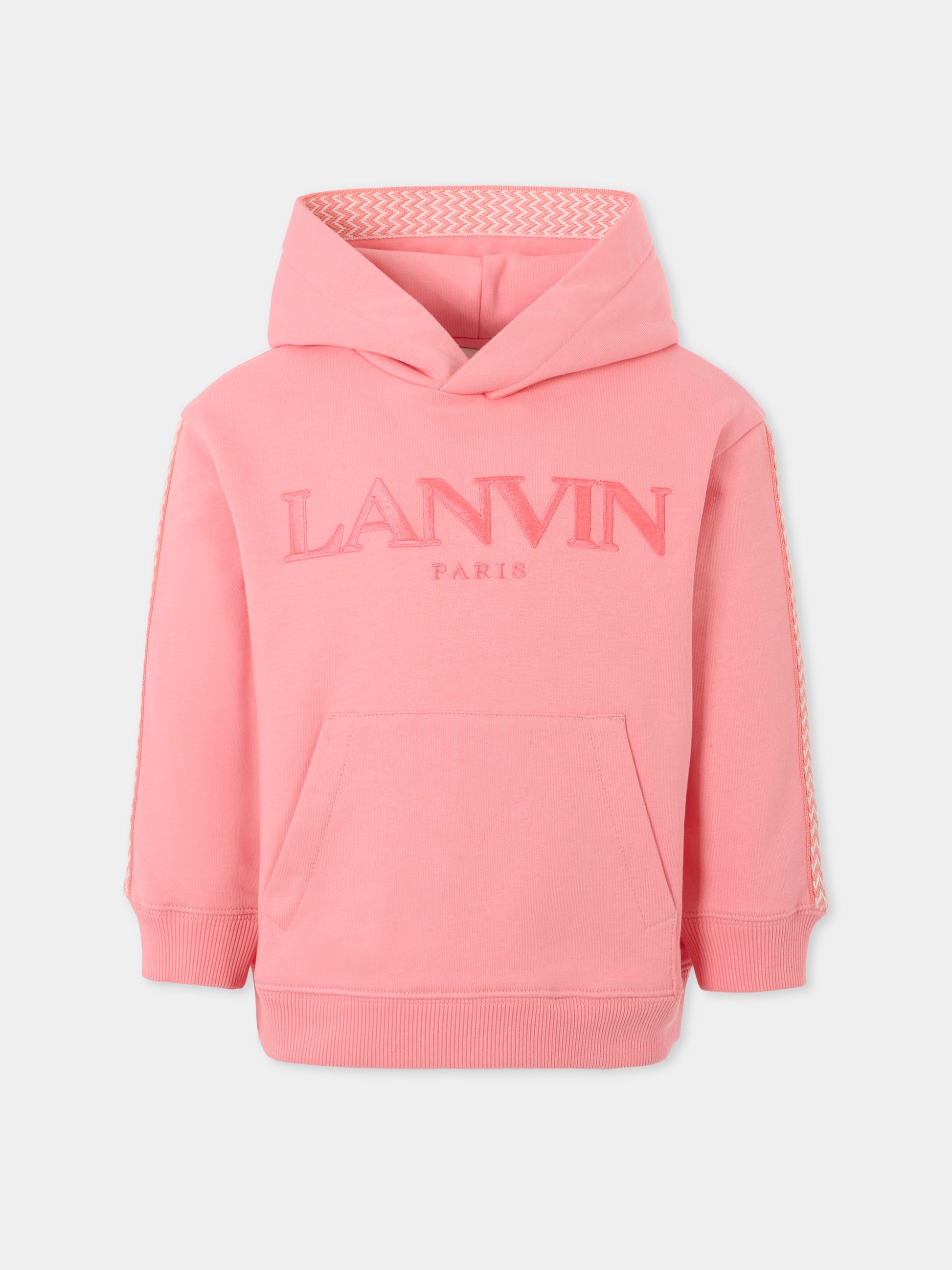 Felpa rosa per bambina con logo,Lanvin Petite,N30224 49C