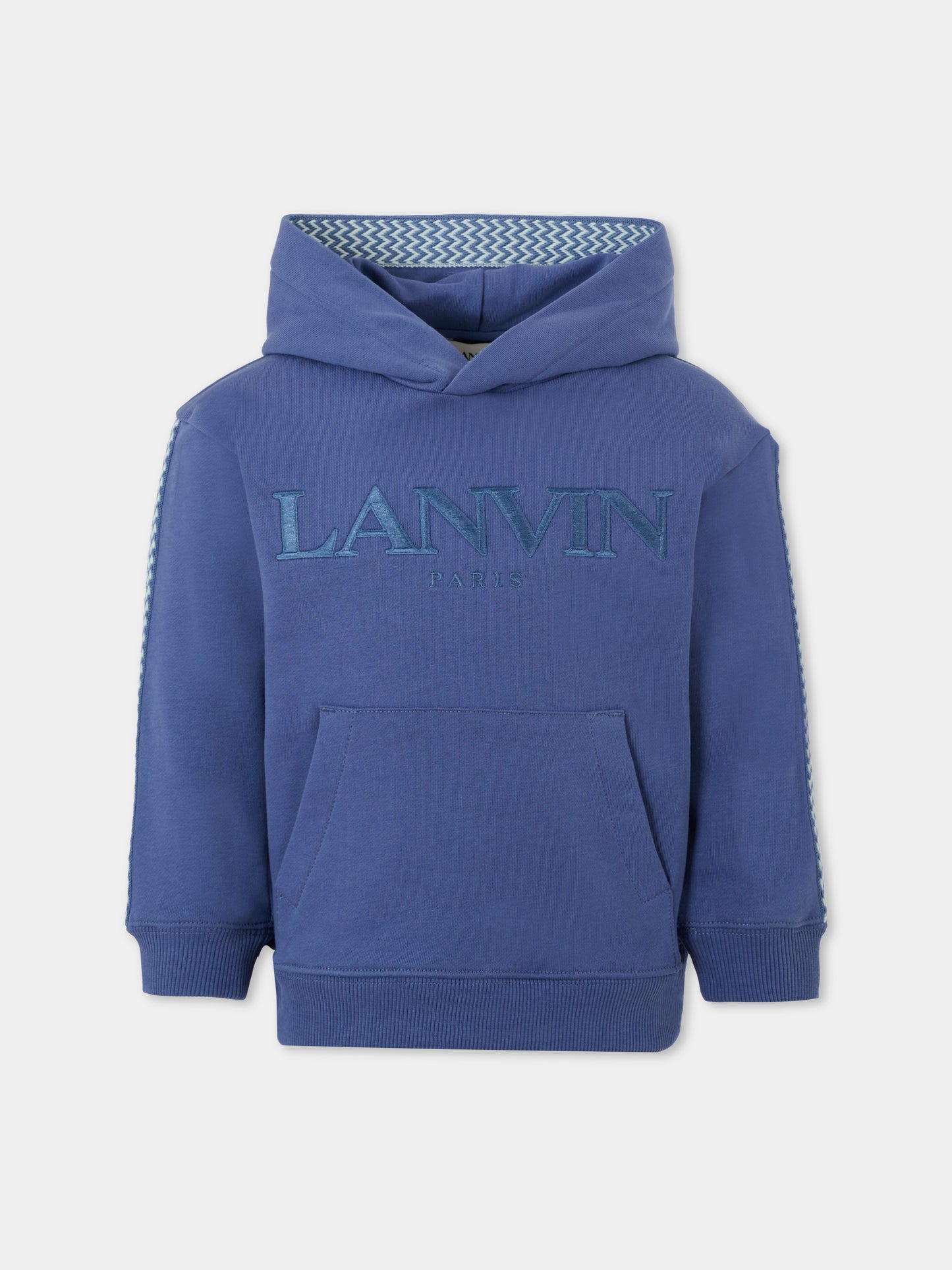 Felpa blu per bambino con logo,Lanvin Petite,N30224 80W