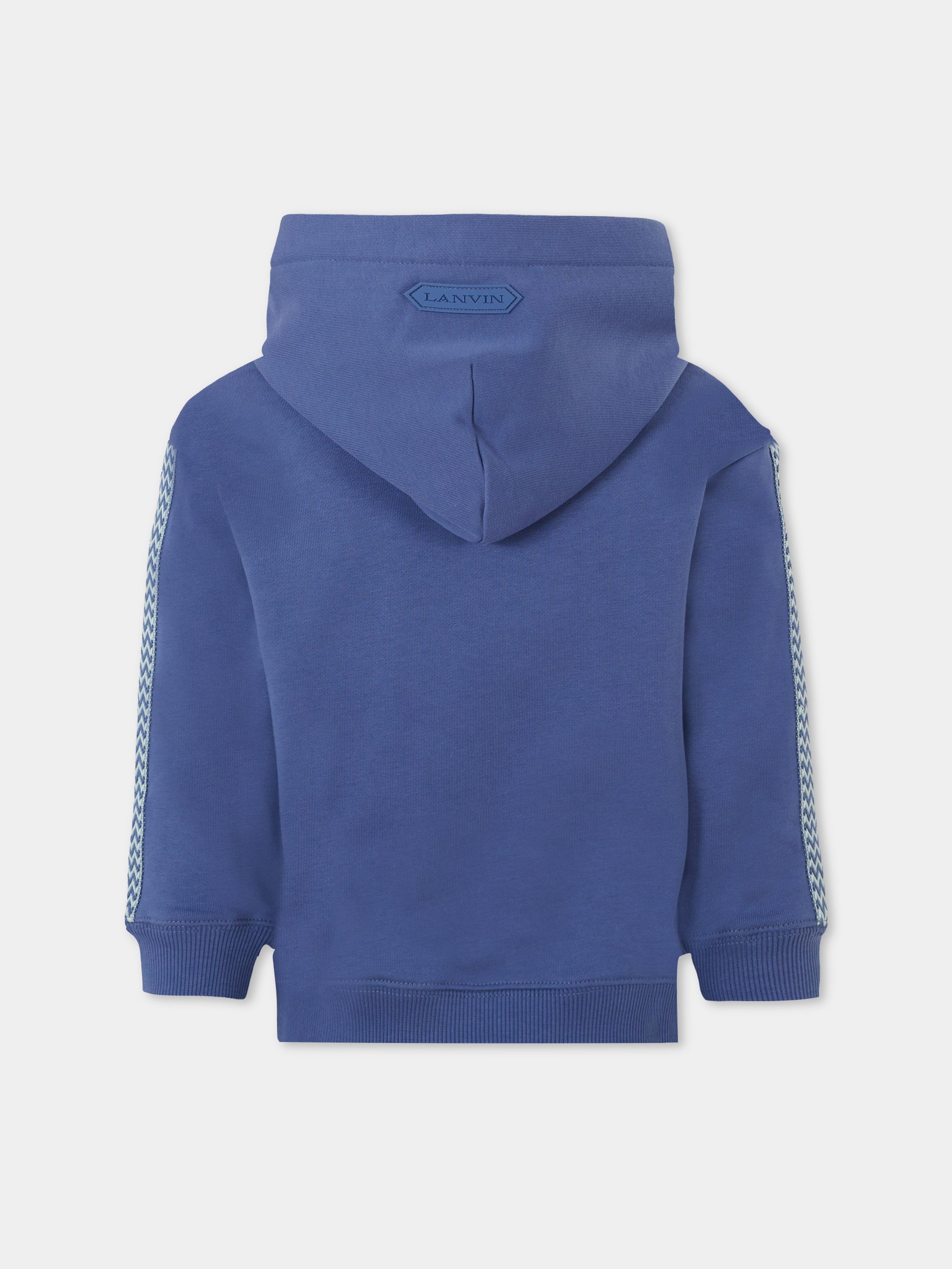 Felpa blu per bambino con logo,Lanvin Petite,N30224 80W