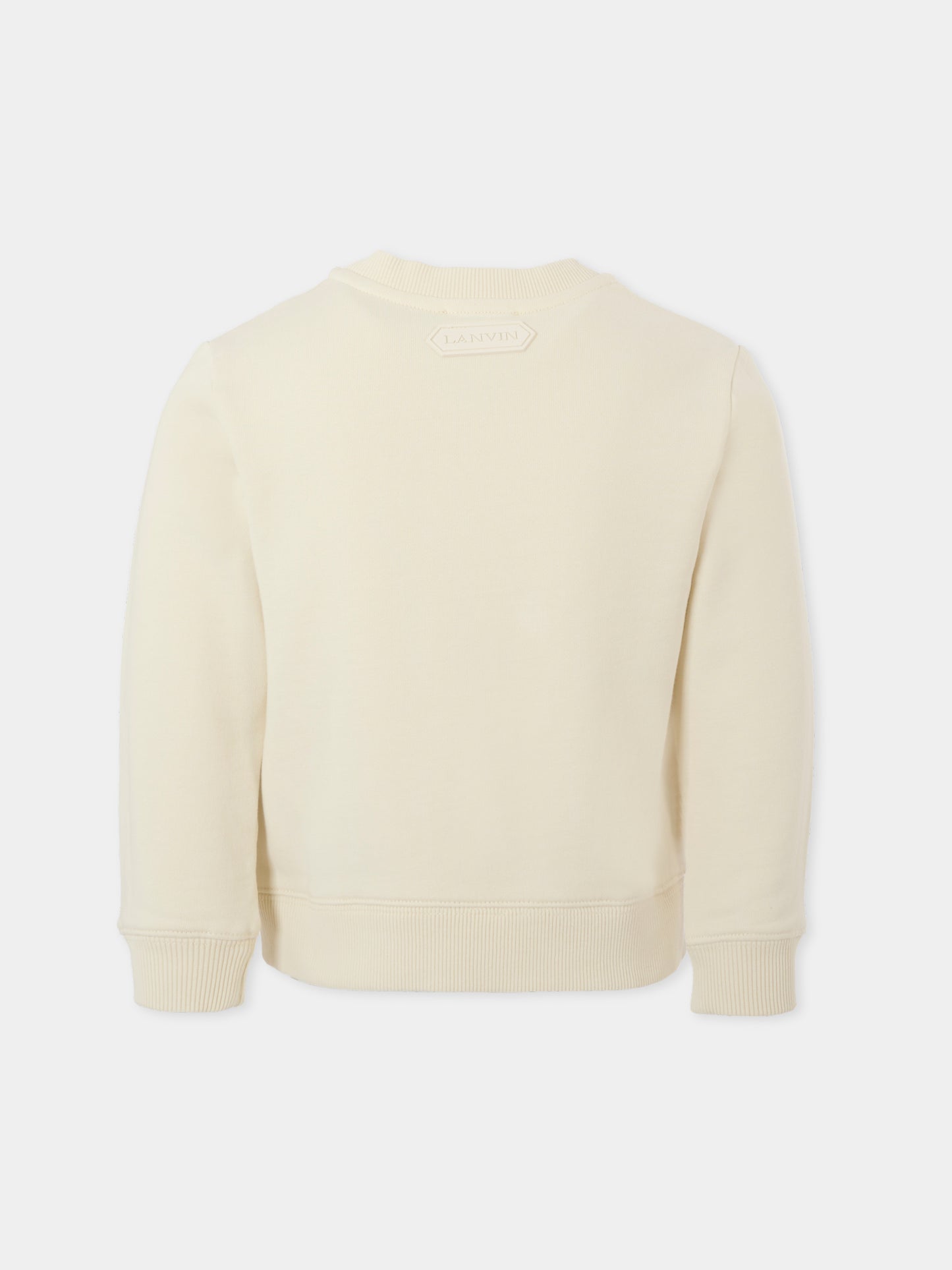 Felpa avorio per bambino con stampa sneakers,Lanvin Petite,N30226 155