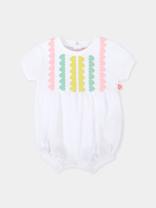 Pagliaccetto bianco per neonata con cuori,Billieblush,U21003 10P