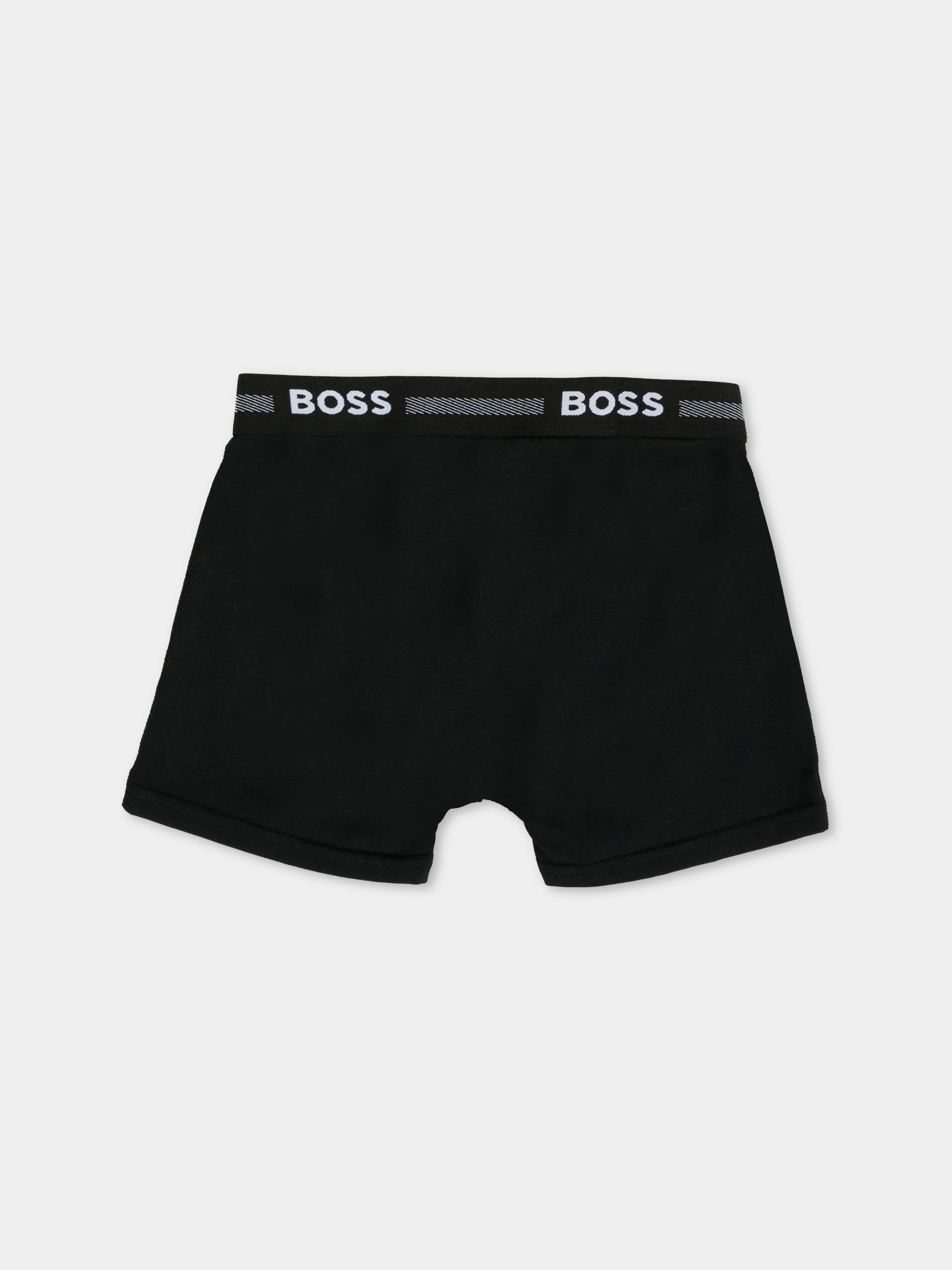 Set boxer nero per bambino con logo,Boss,J51747 09B