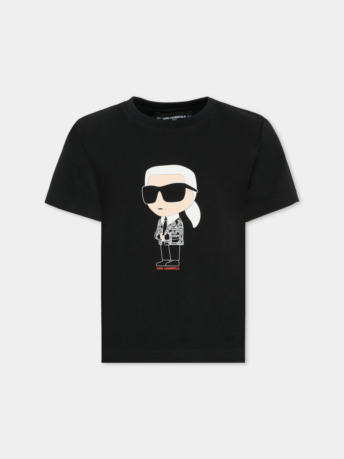 T-shirt nera per bambini con Karl Lagerfeld,Karl Lagerfeld Kids,Z30438 09B