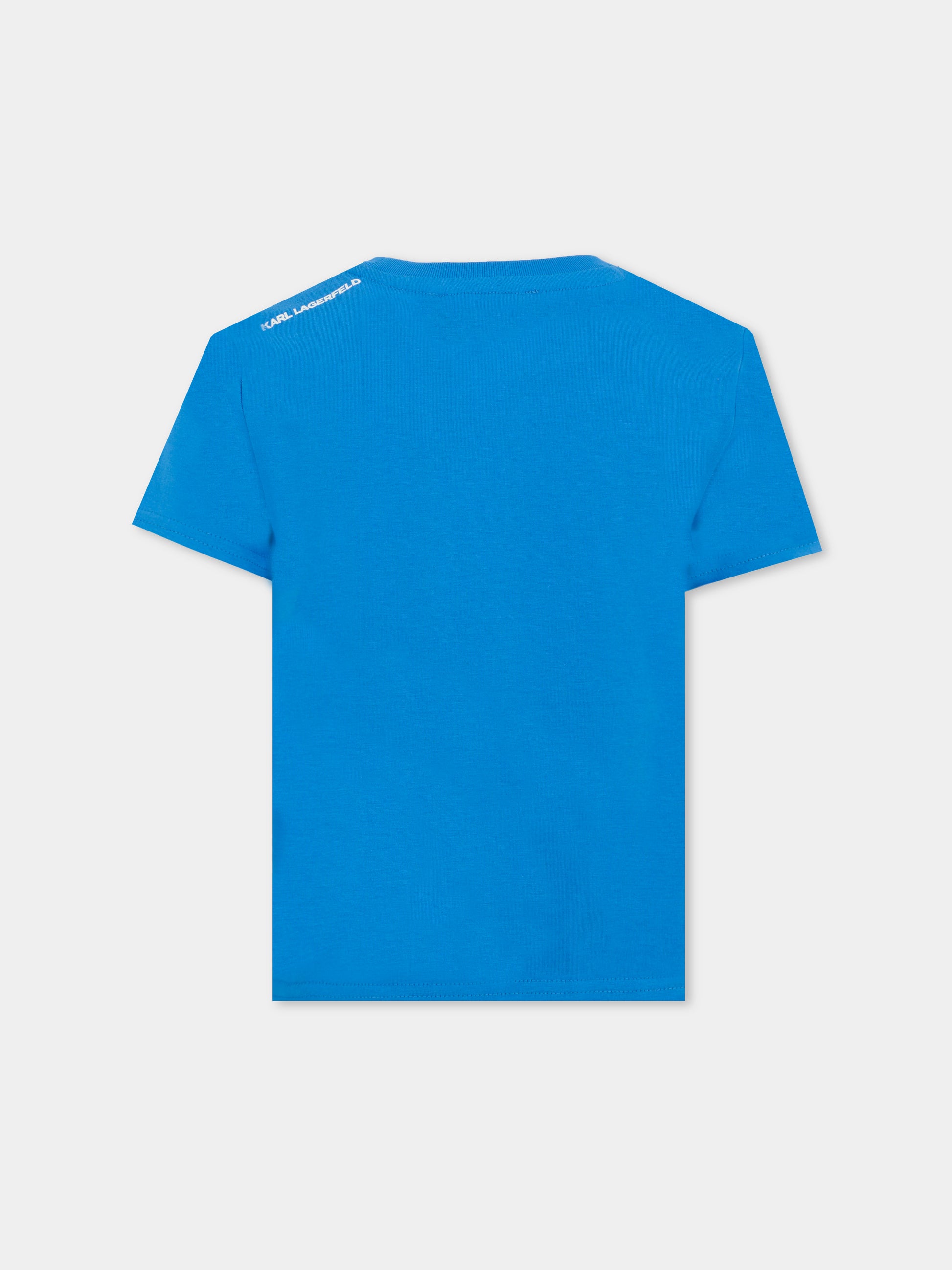 T-shirt blu per bambino con Karl Lagerfeld,Karl Lagerfeld Kids,Z30438 816