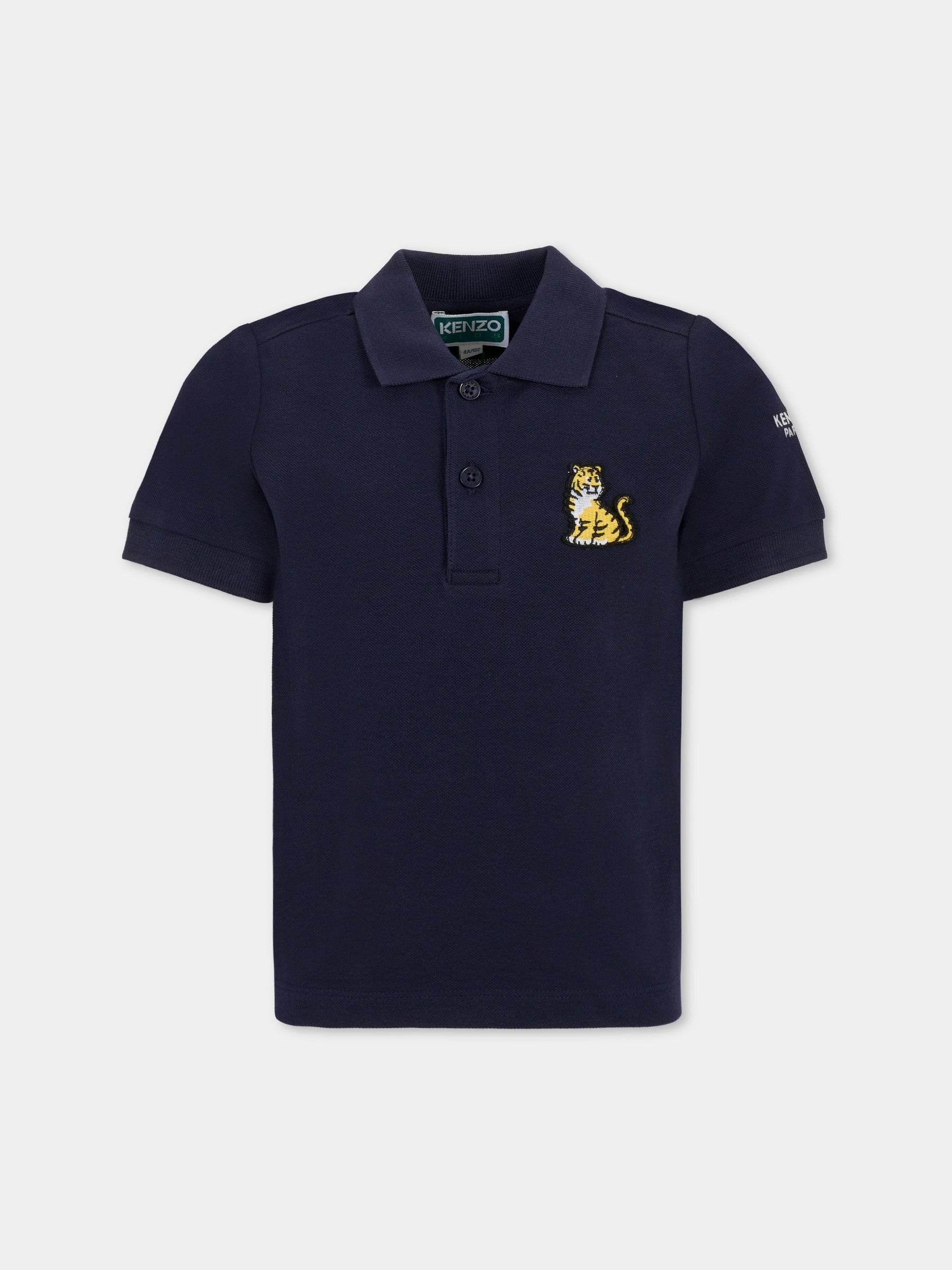 Polo blu per bambino con Kotora,Kenzo Kids,K61168 848