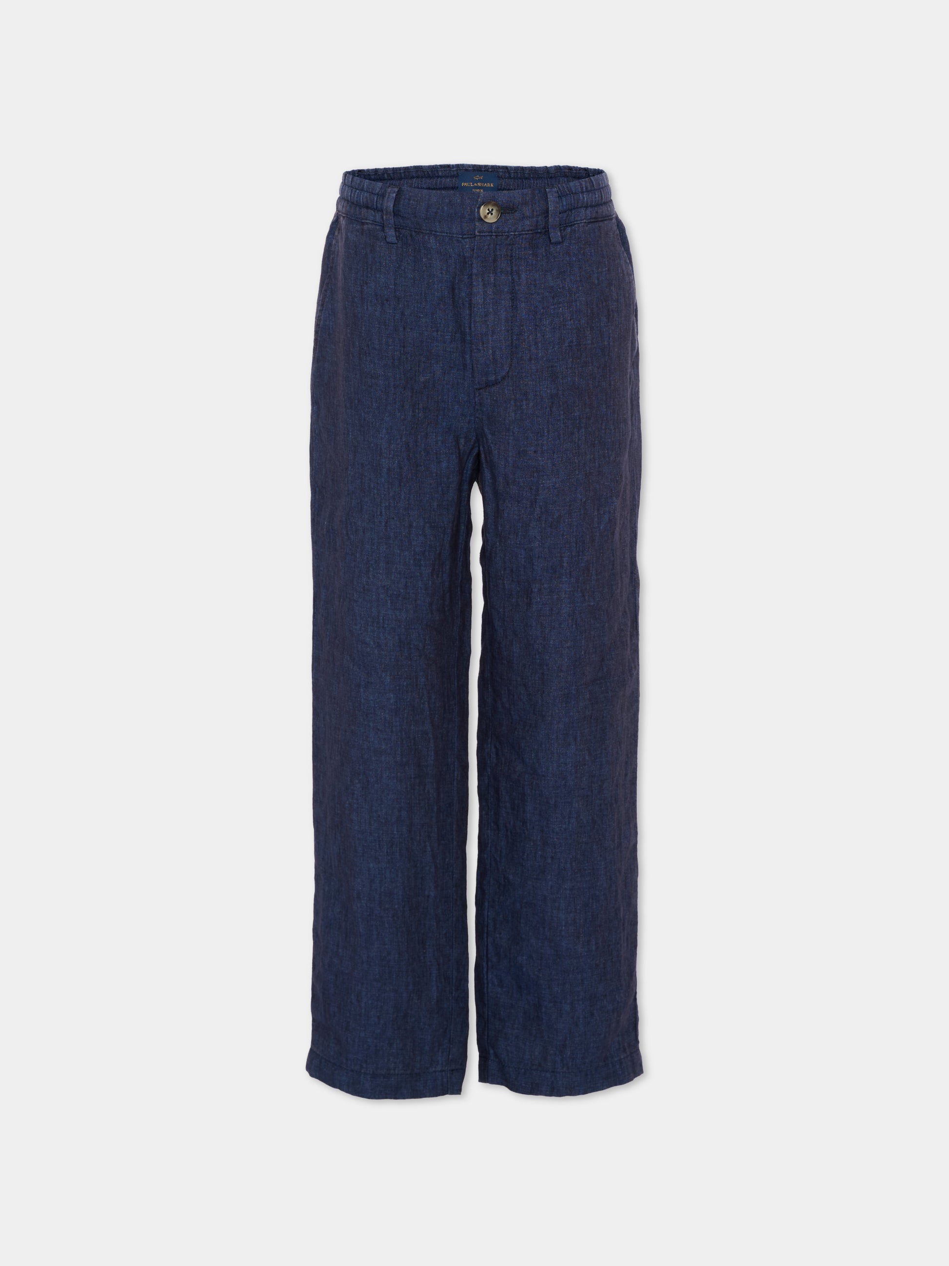 Pantaloni blu in lino per bambino,Paul & Shark Junior,WUP007 LUA04 42370