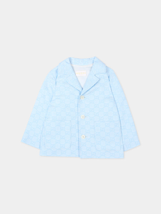 Giacca azzurra per neonato con monogram,Gucci Kids,854120 XWA7H 4773