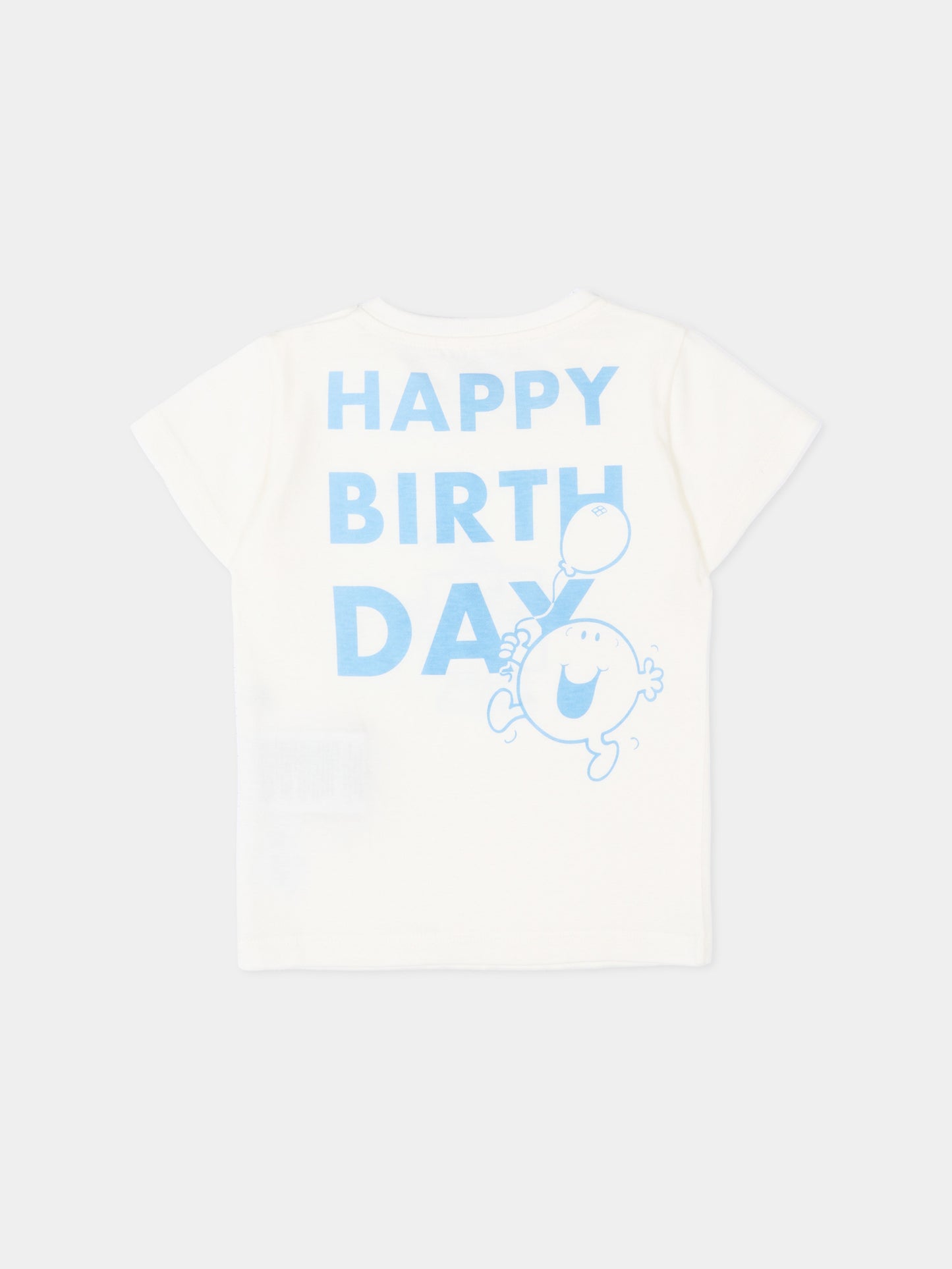 T-shirt bianca per neonati con stampa party,Gucci Kids,834576 XJHPI 9214