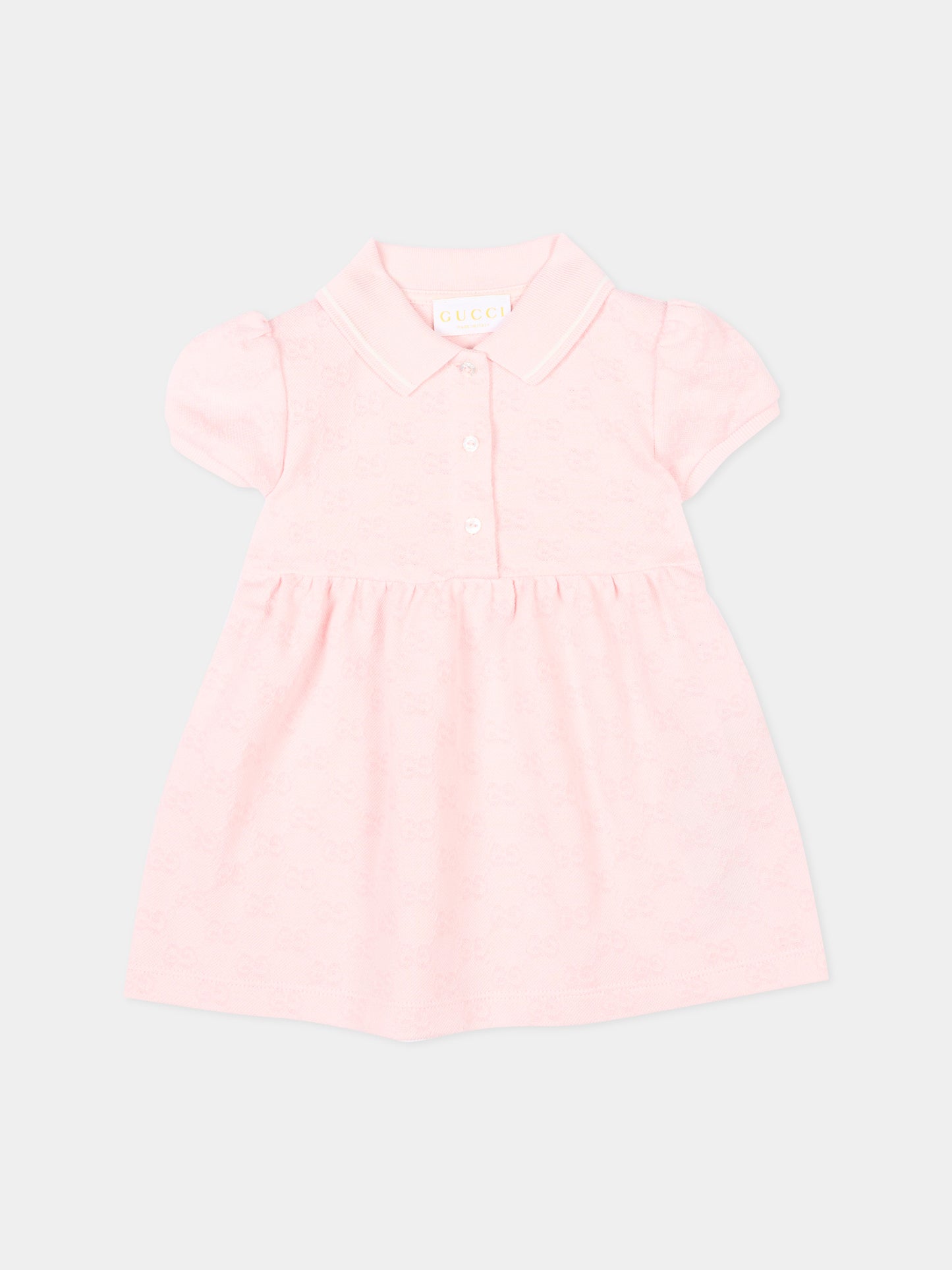 Vestito rosa per neonata con monogram GG,Gucci Kids,852824 XJHBA 5399