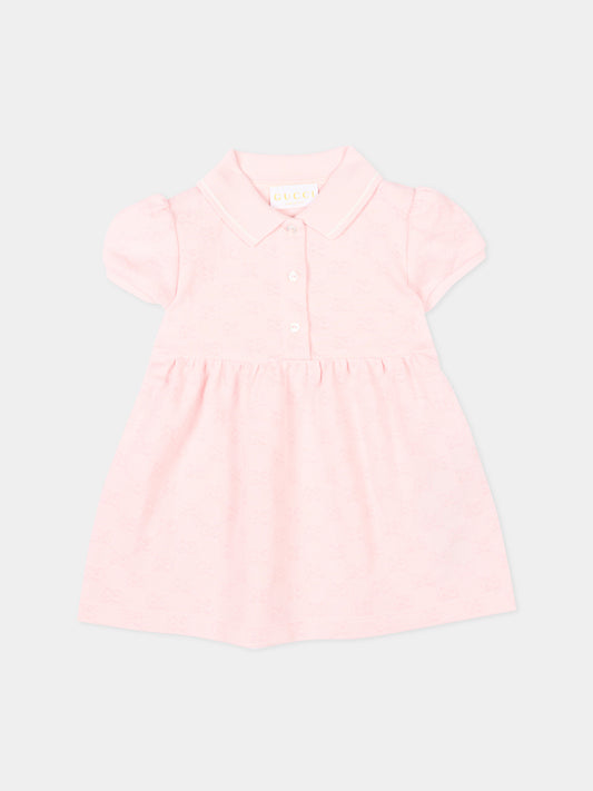 Vestito rosa per neonata con monogram GG,Gucci Kids,852824 XJHBA 5399