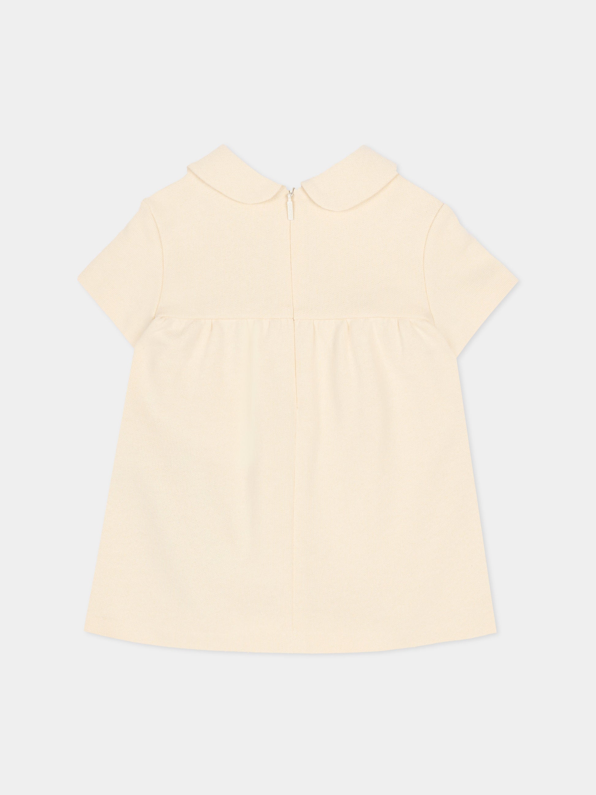 Vestito avorio per neonata con morsetto,Gucci Kids,859754 XJHR9 9908