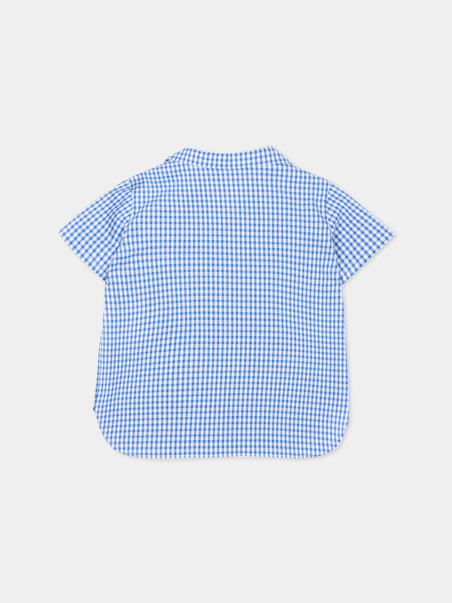 Camicia blu per neonato a quadretti,Gucci Kids,851882 XWA8D 4421