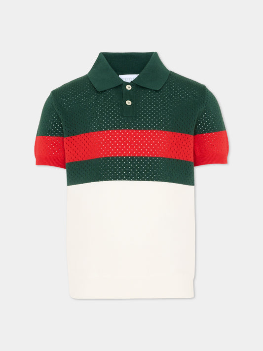 Polo multicolore à rayures pour garçon