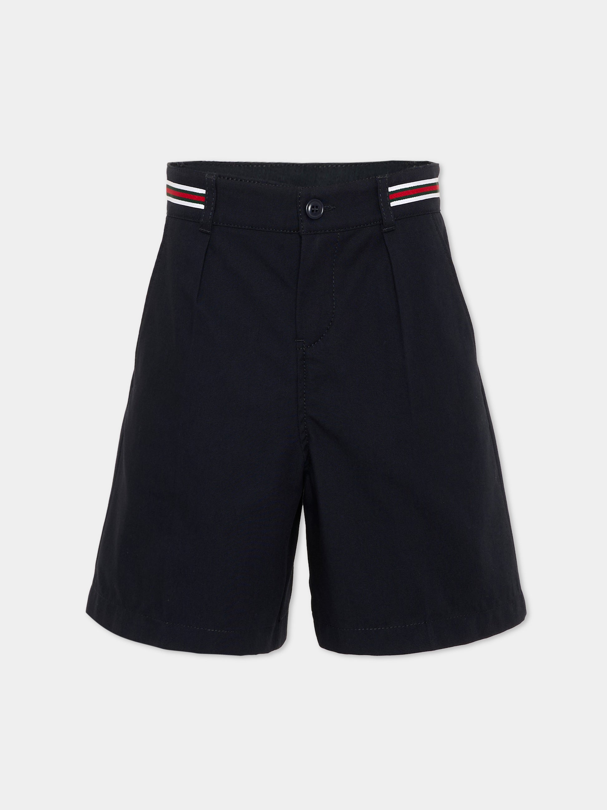 Shorts blu per bambino con bande rigate,Gucci Kids,854110 XWA7E 4330