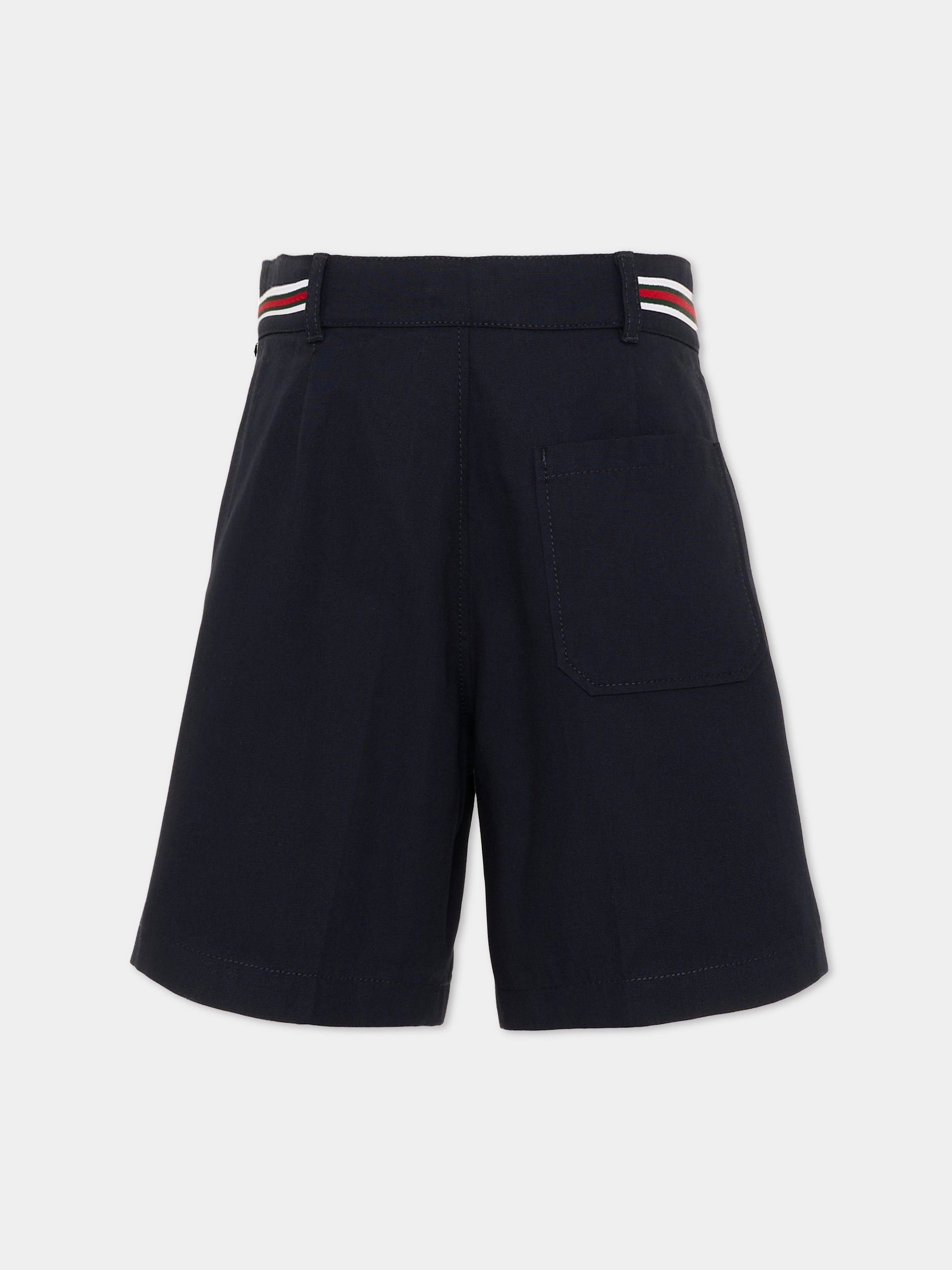 Shorts blu per bambino con bande rigate,Gucci Kids,854110 XWA7E 4330