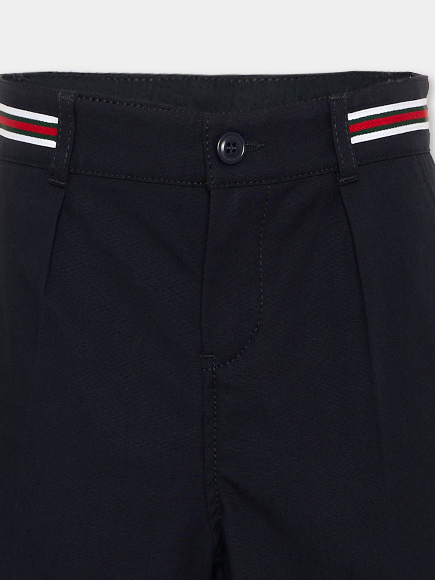Shorts blu per bambino con bande rigate,Gucci Kids,854110 XWA7E 4330