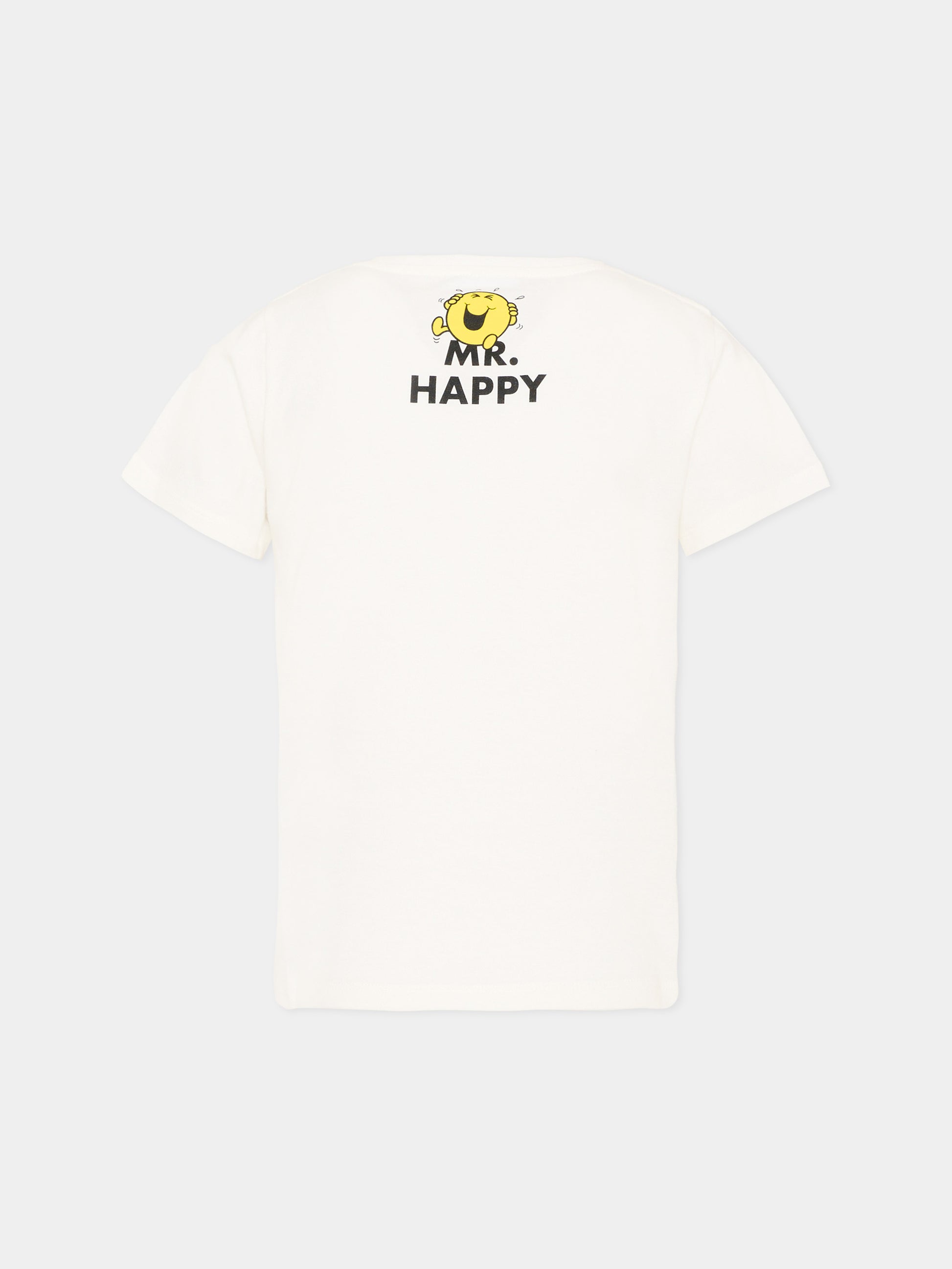 T-shirt bianca per bambini con Mr. Happy,Gucci Kids,547559 XJHPA 9214