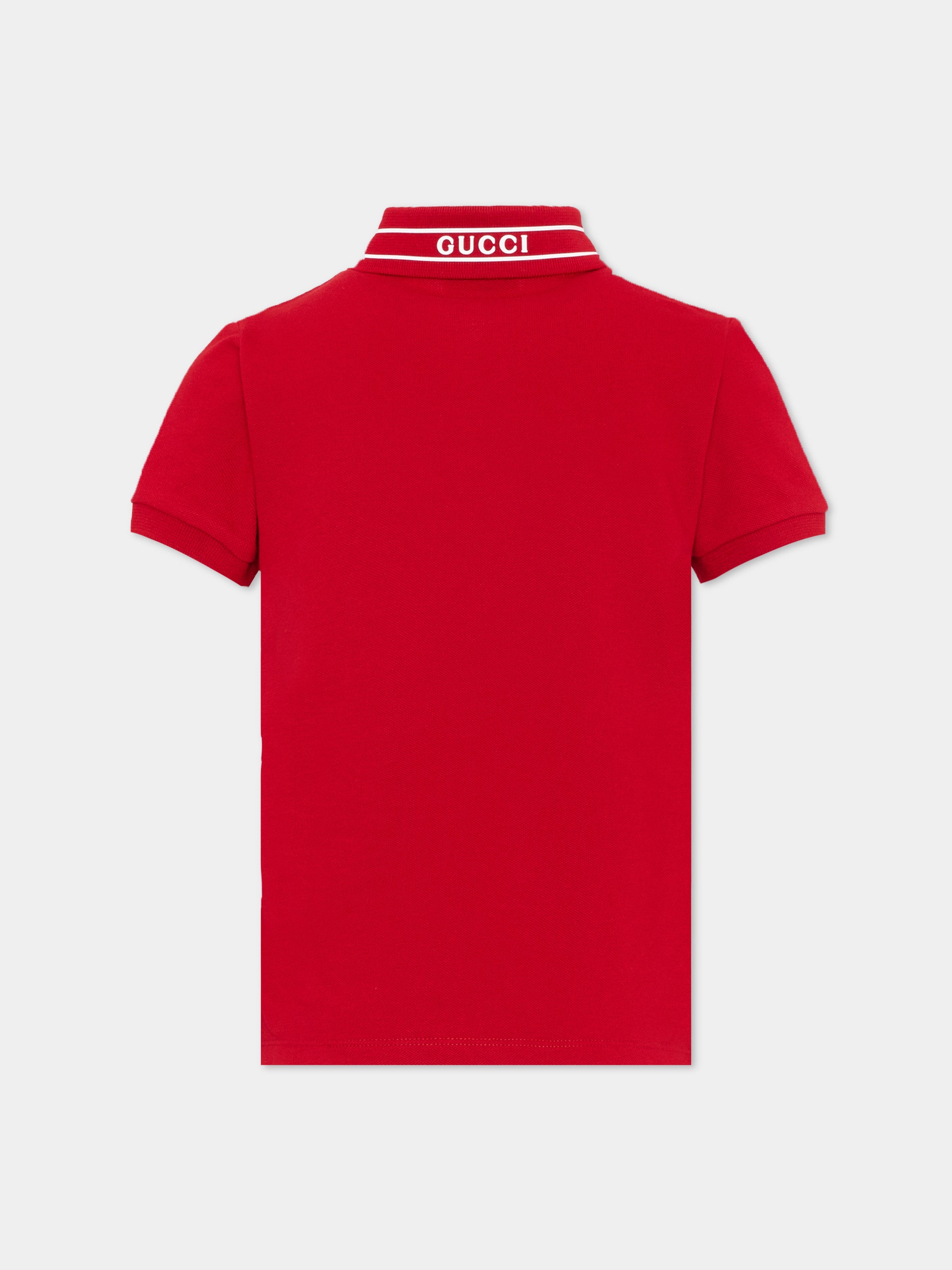 Polo rossa per bambino con logo,Gucci Kids,805405 XJHNL 6540