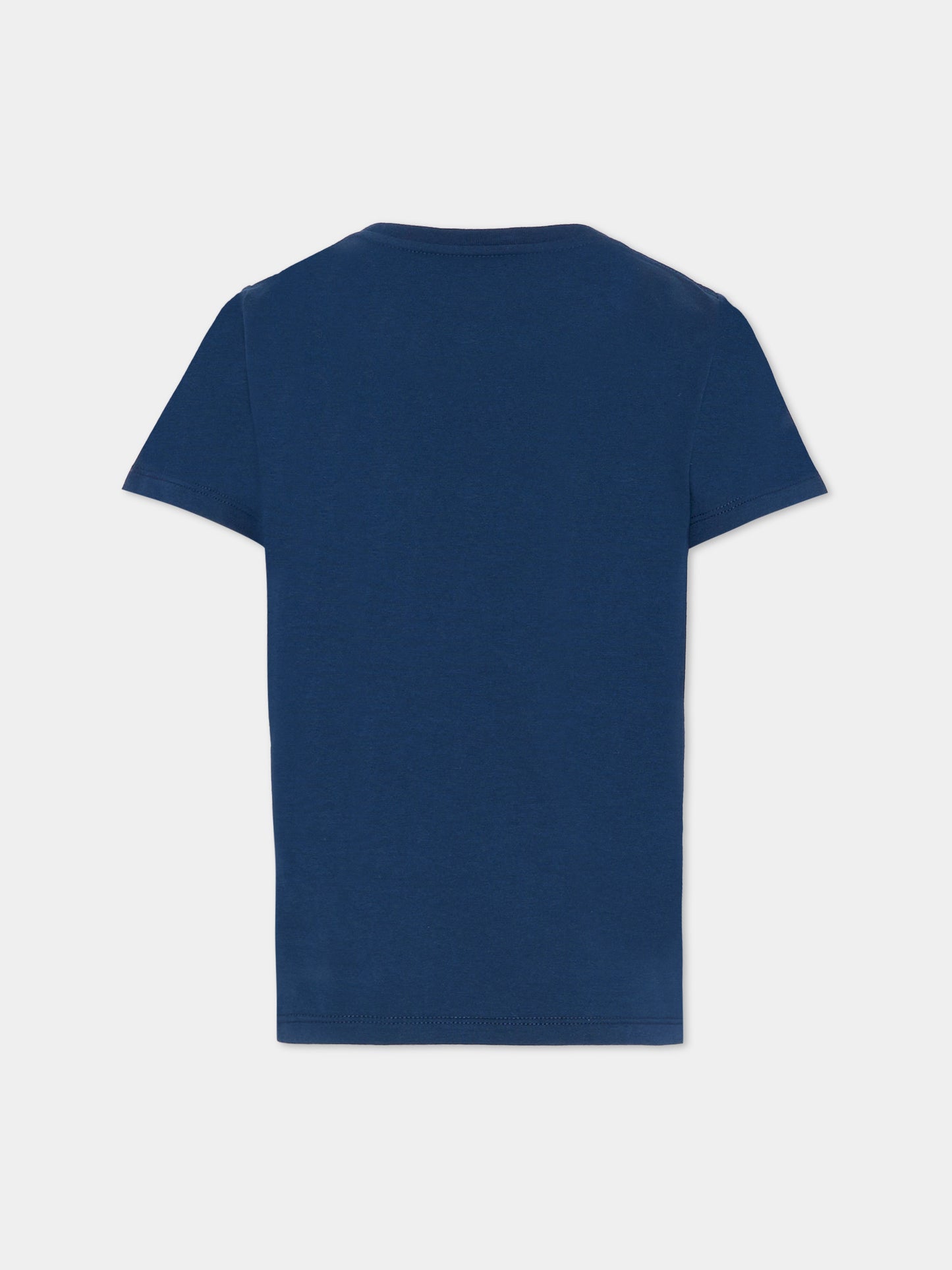 T-shirt blu per bambino con logo,Gucci Kids,849686 XJHNU 4087