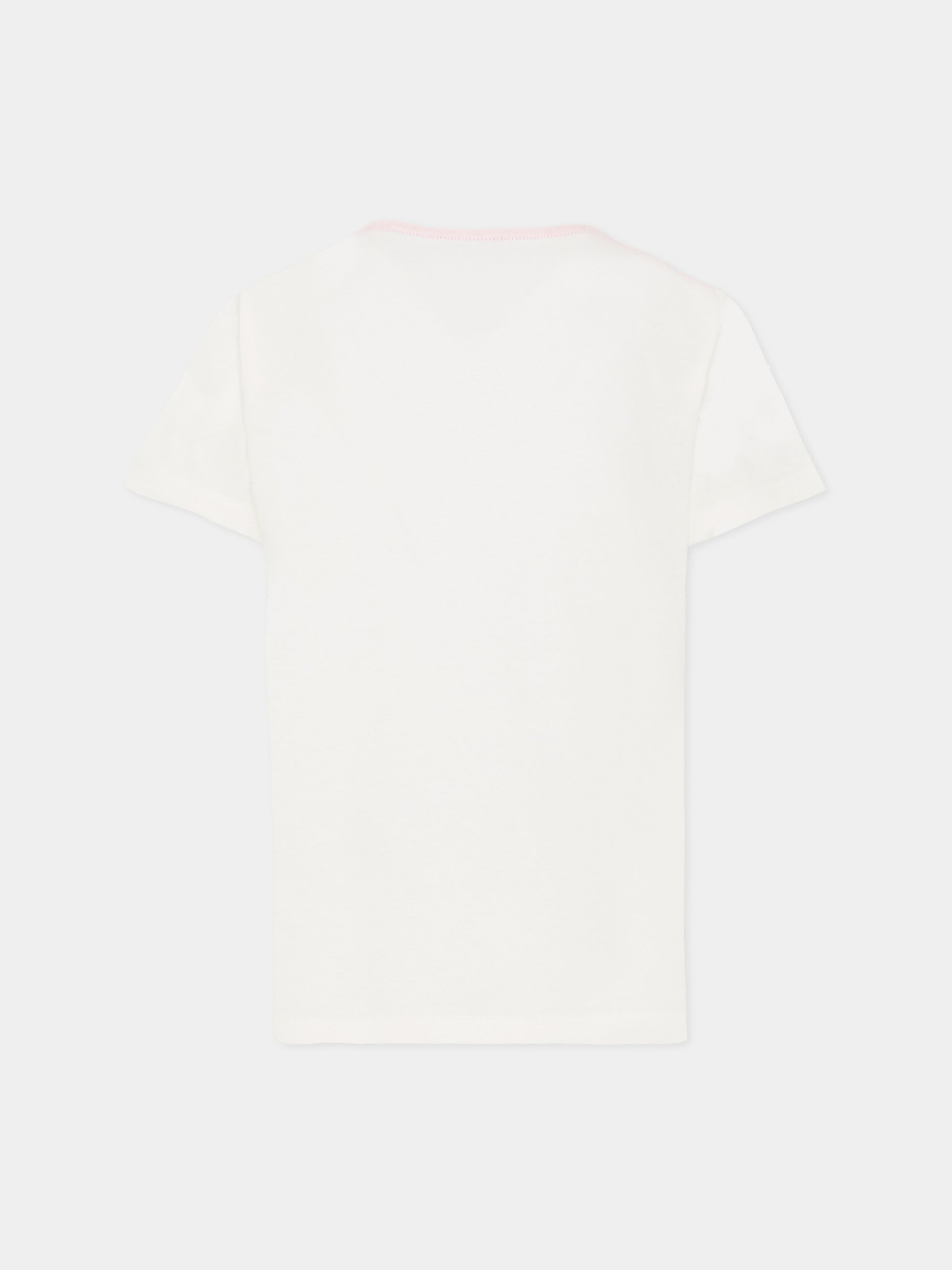 T-shirt avorio per bambini con logo,Gucci Kids,849686 XJHNU 9035