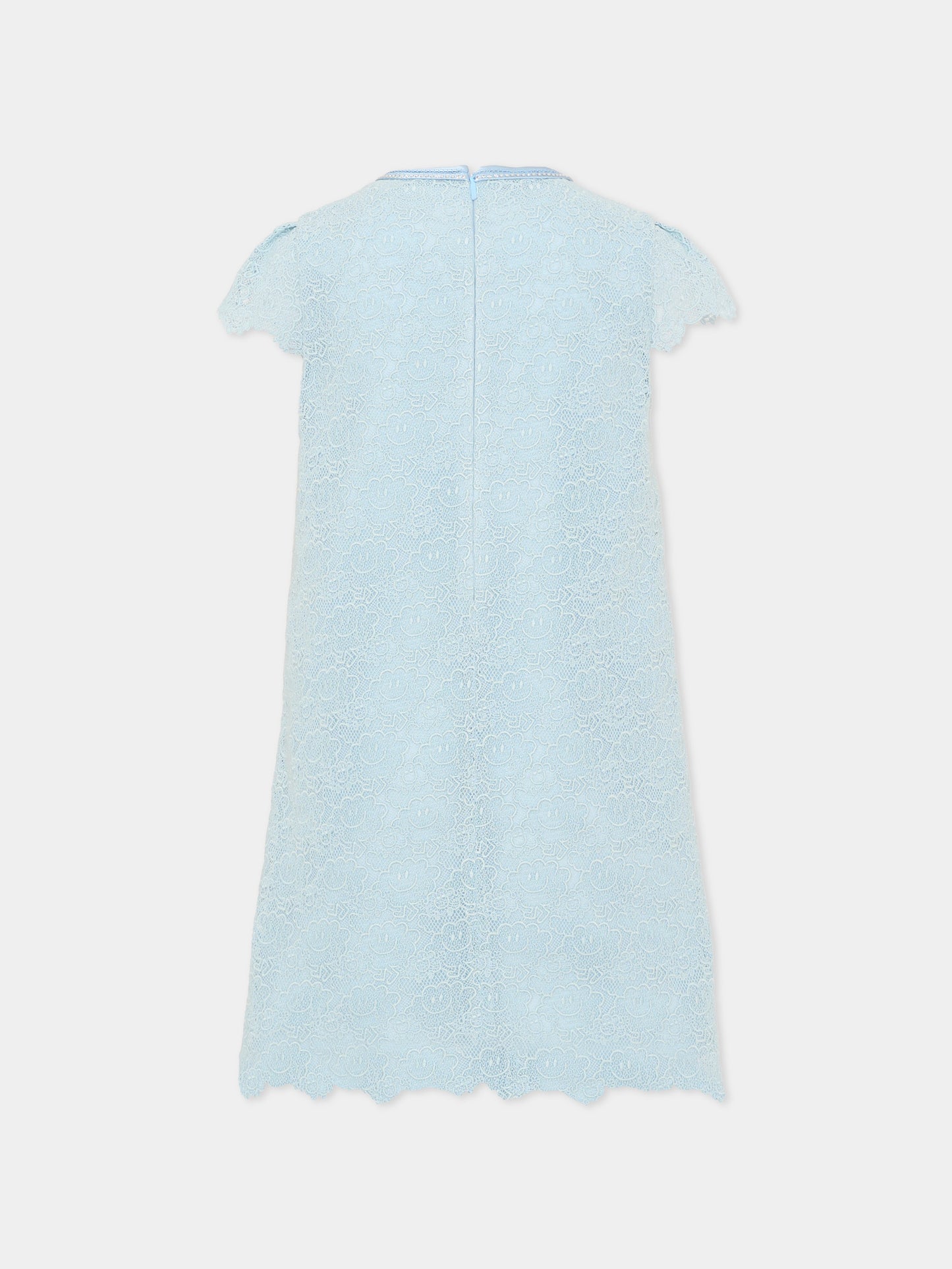 Robe ciel pour fille en dentelle