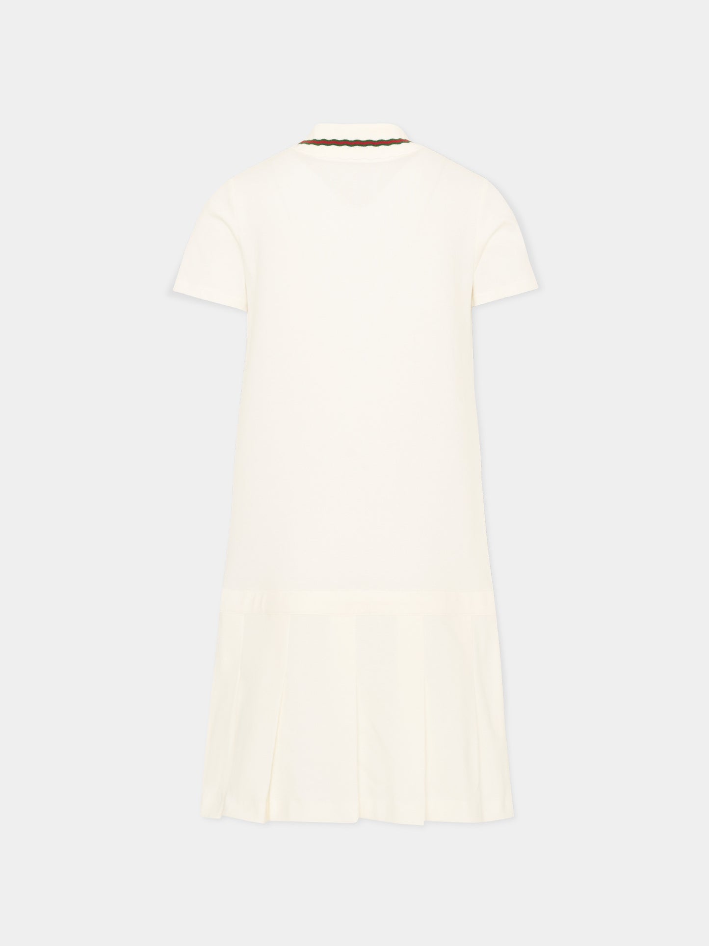 Robe ivoire pour Fille avec plis