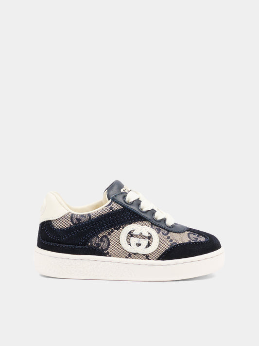 Sneakers G74 blu per neonati e bambini con GG,Gucci Kids,812673 AAE2T 4056