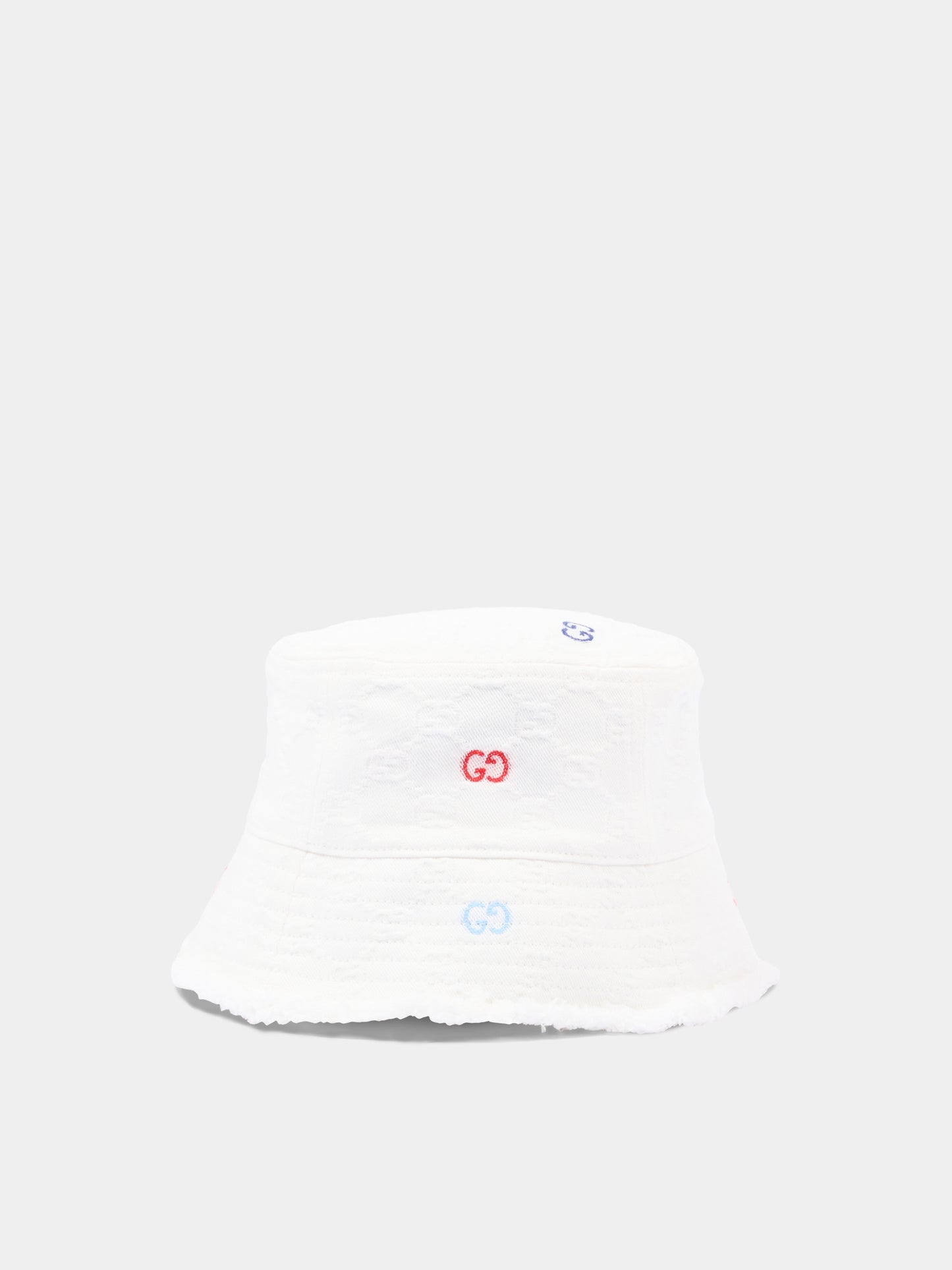 Cloche bianca per bambini con monogram GG,Gucci Kids,860005 3HBH7 9000
