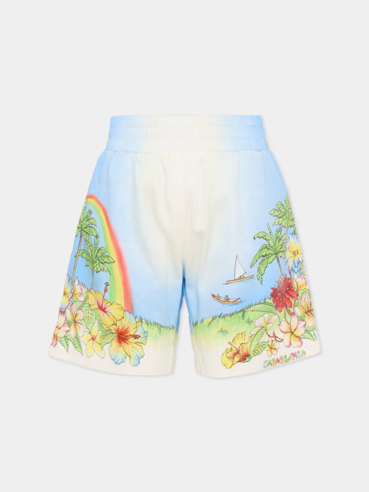Shorts multicolor per bambino con stampa Aloha,Casablanca,KSP26 TR 317 02 EX BC