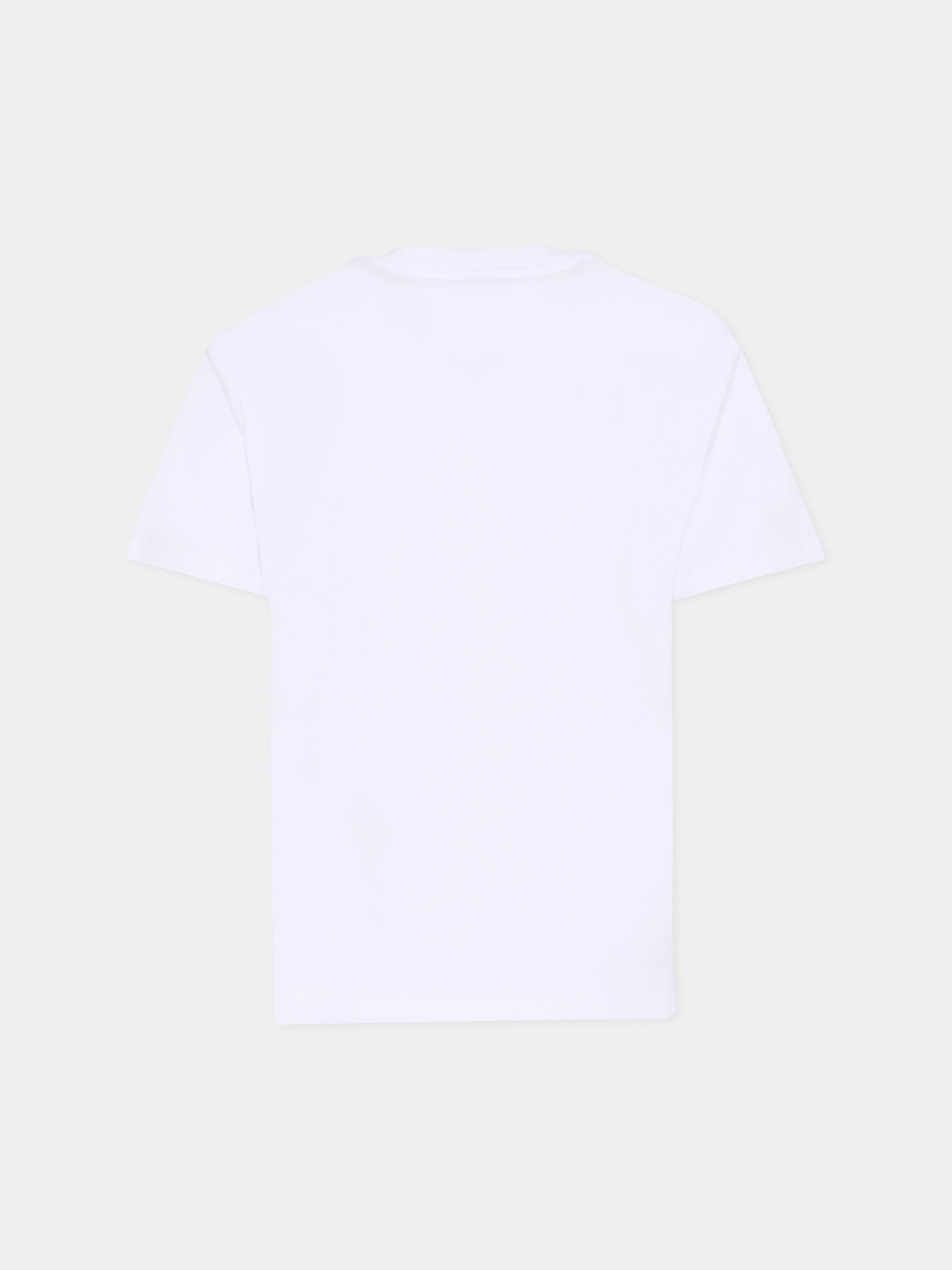 T-shirt bianca per bambini con stampa isola,Casablanca,KSP26 JTS 038 01 EX BC