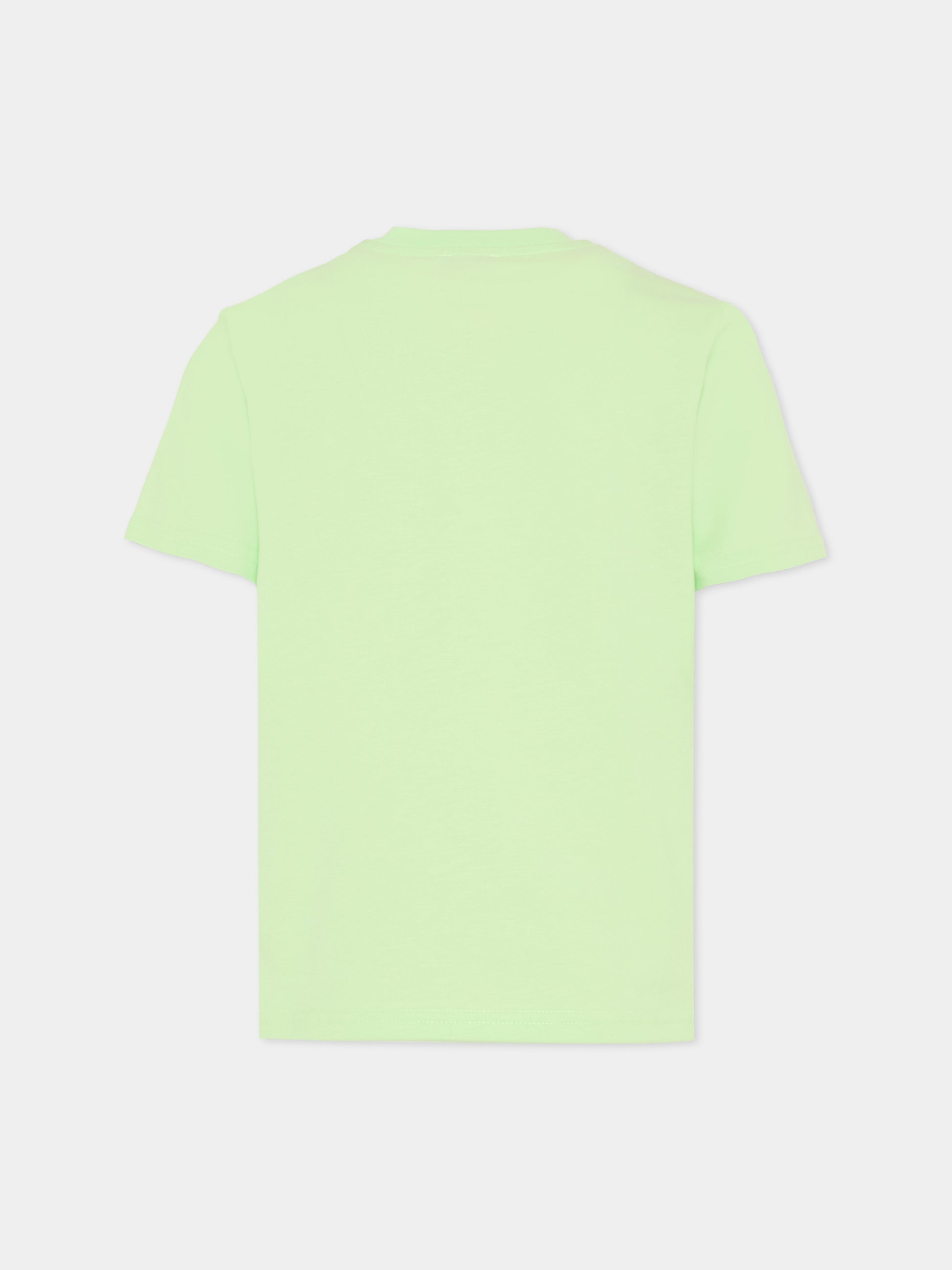 T-shirt verde per bambini con stampa isola,Casablanca,KSP26 JTS 038 02 EX BC