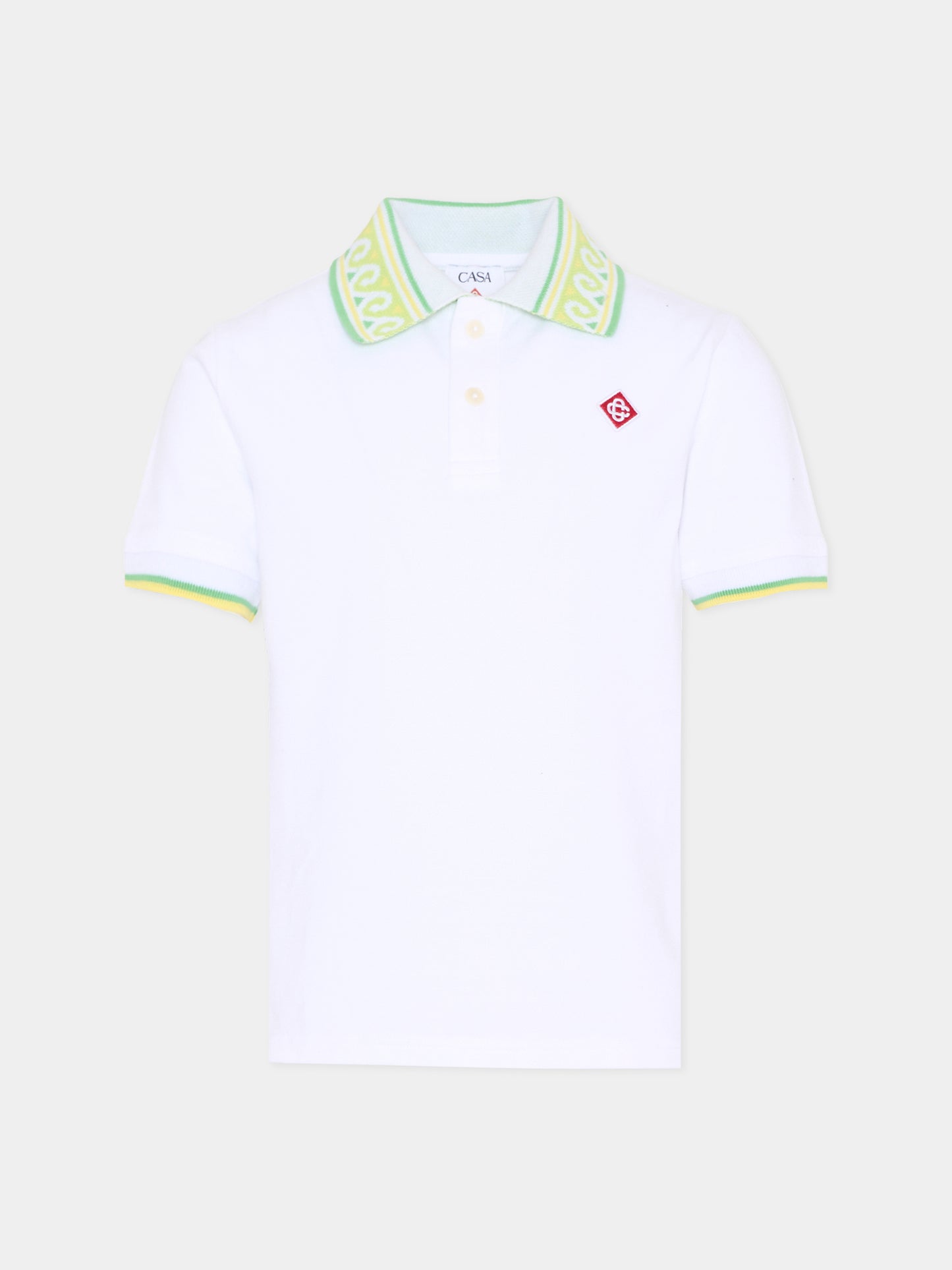 Polo bianca per bambino con onde,Casablanca,KSP26 JTP 370 01 B EX BC