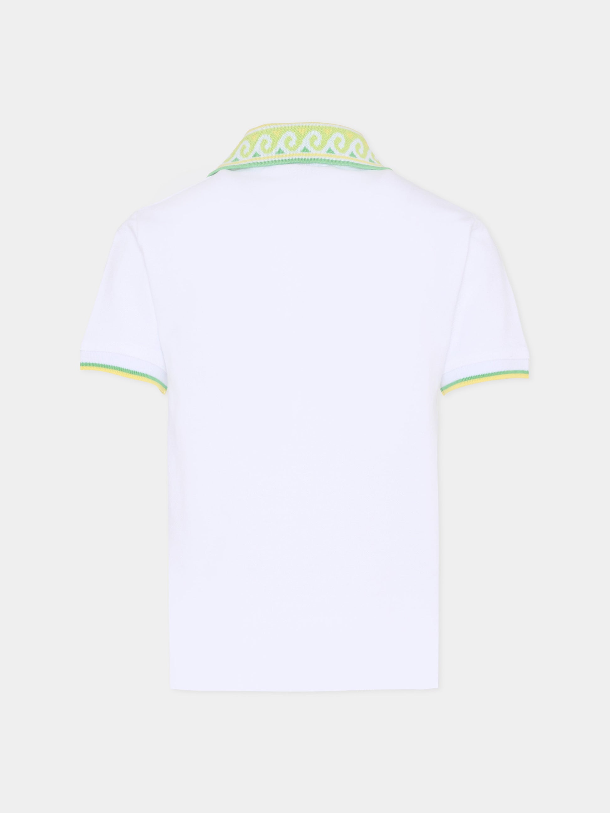 Polo bianca per bambino con onde,Casablanca,KSP26 JTP 370 01 B EX BC