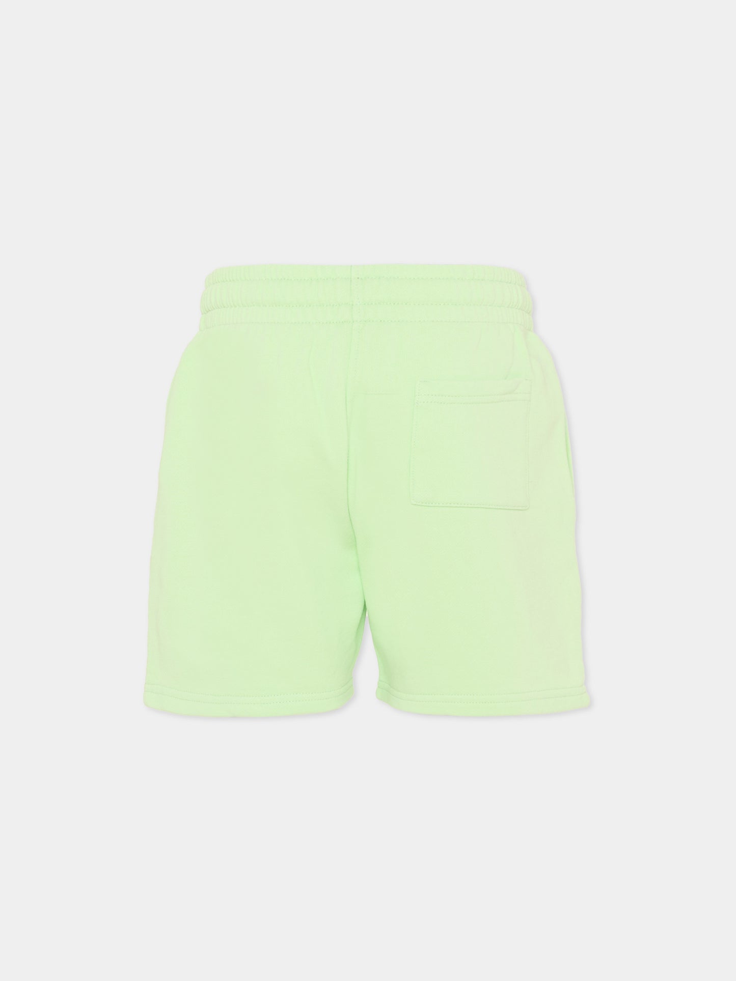 Shorts verdi per bambino con stampa isola,Casablanca,KSP26 JTR 266 01 EX BC