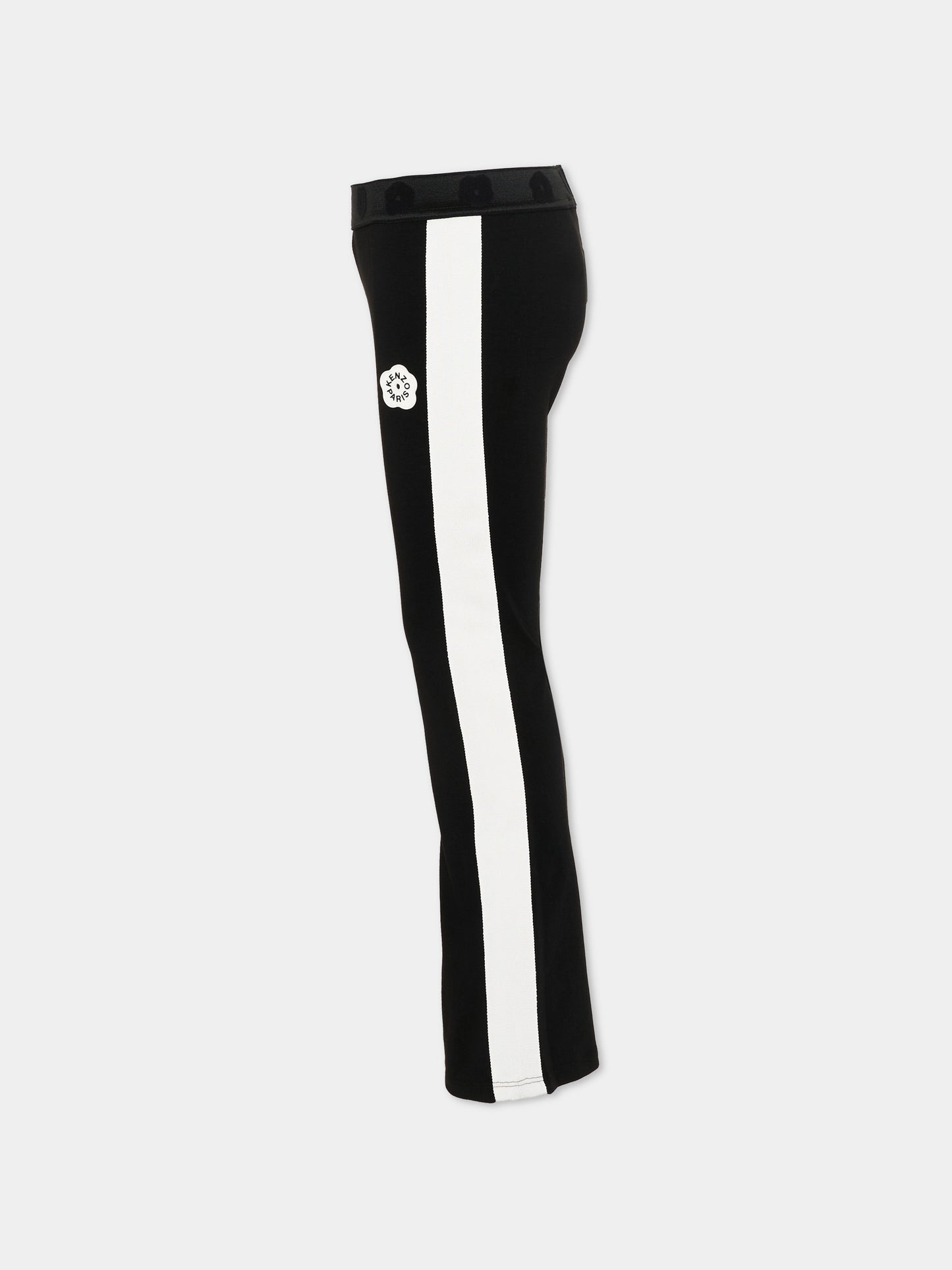Leggings neri per bambina con fiore Boke,Kenzo Kids,K61639 09B