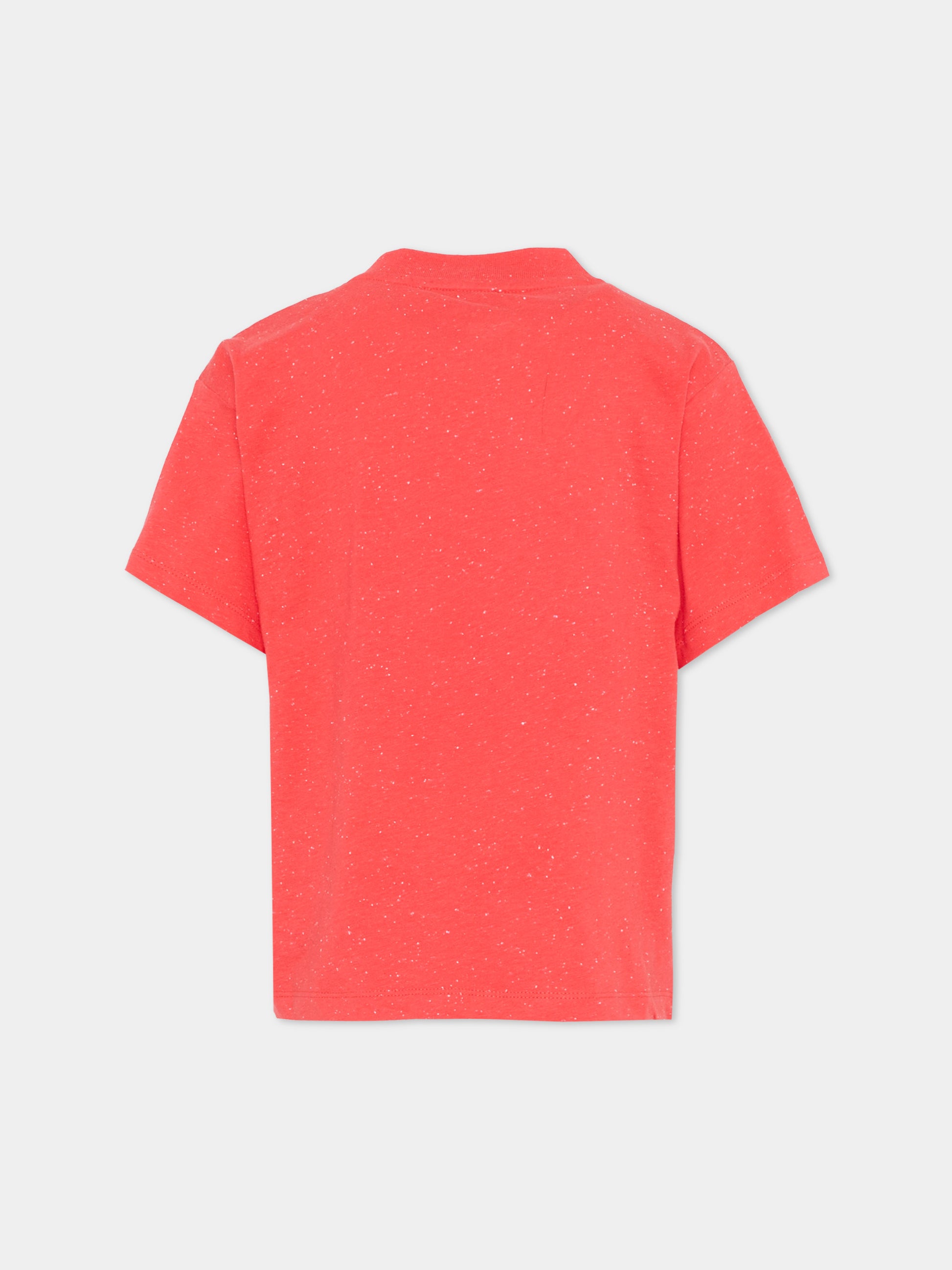 T-shirt rossa per bambino con papavero donut,Kenzo Kids,K61674 976