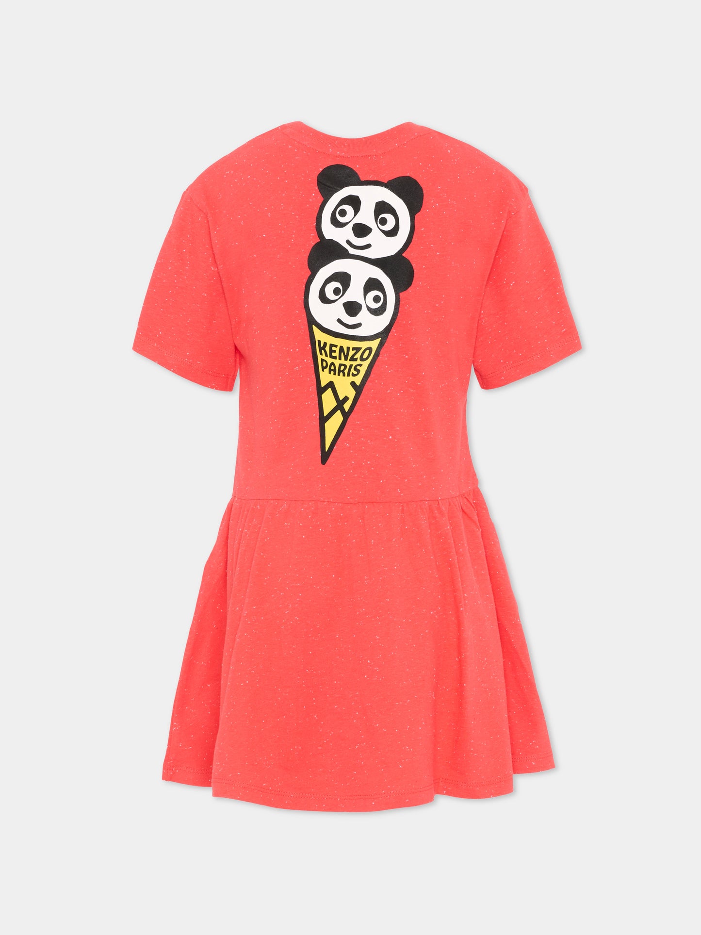 Vestito rosso per bambina con panda,Kenzo Kids,K61776 976
