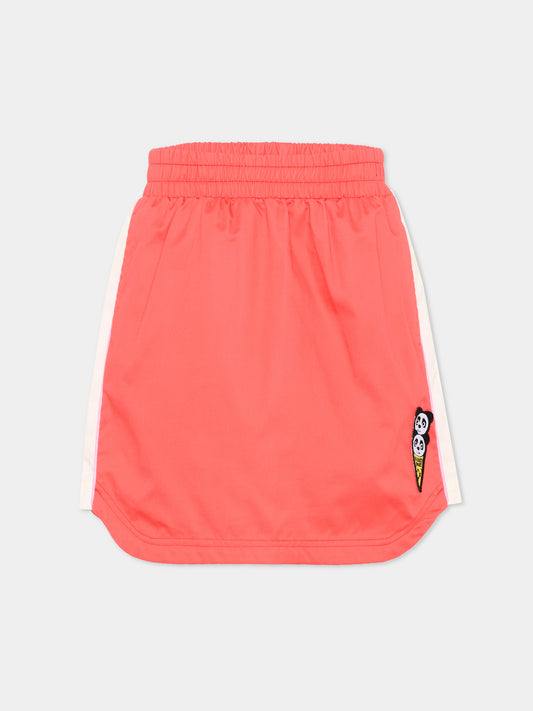 Gonna rossa per bambina con logo,Kenzo Kids,K61777 976