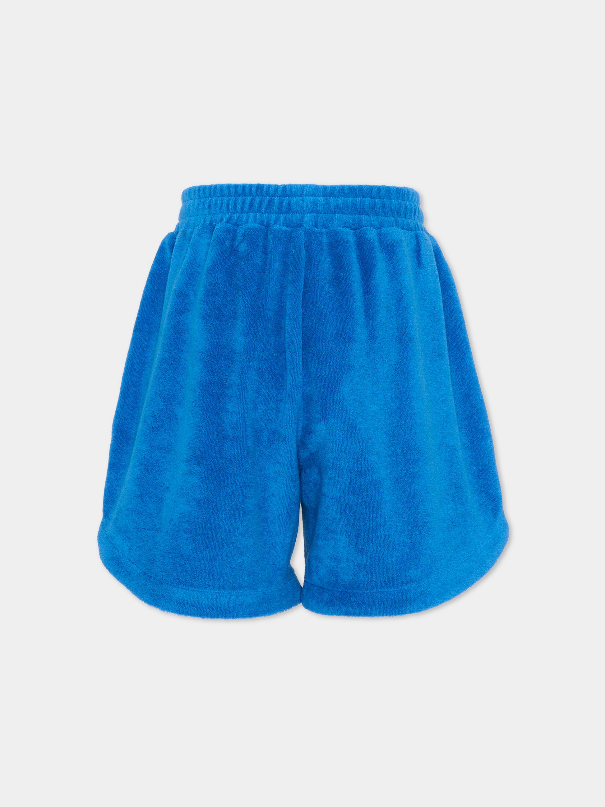 Shorts blu per bambini con patch panda,Kenzo Kids,K61778 871
