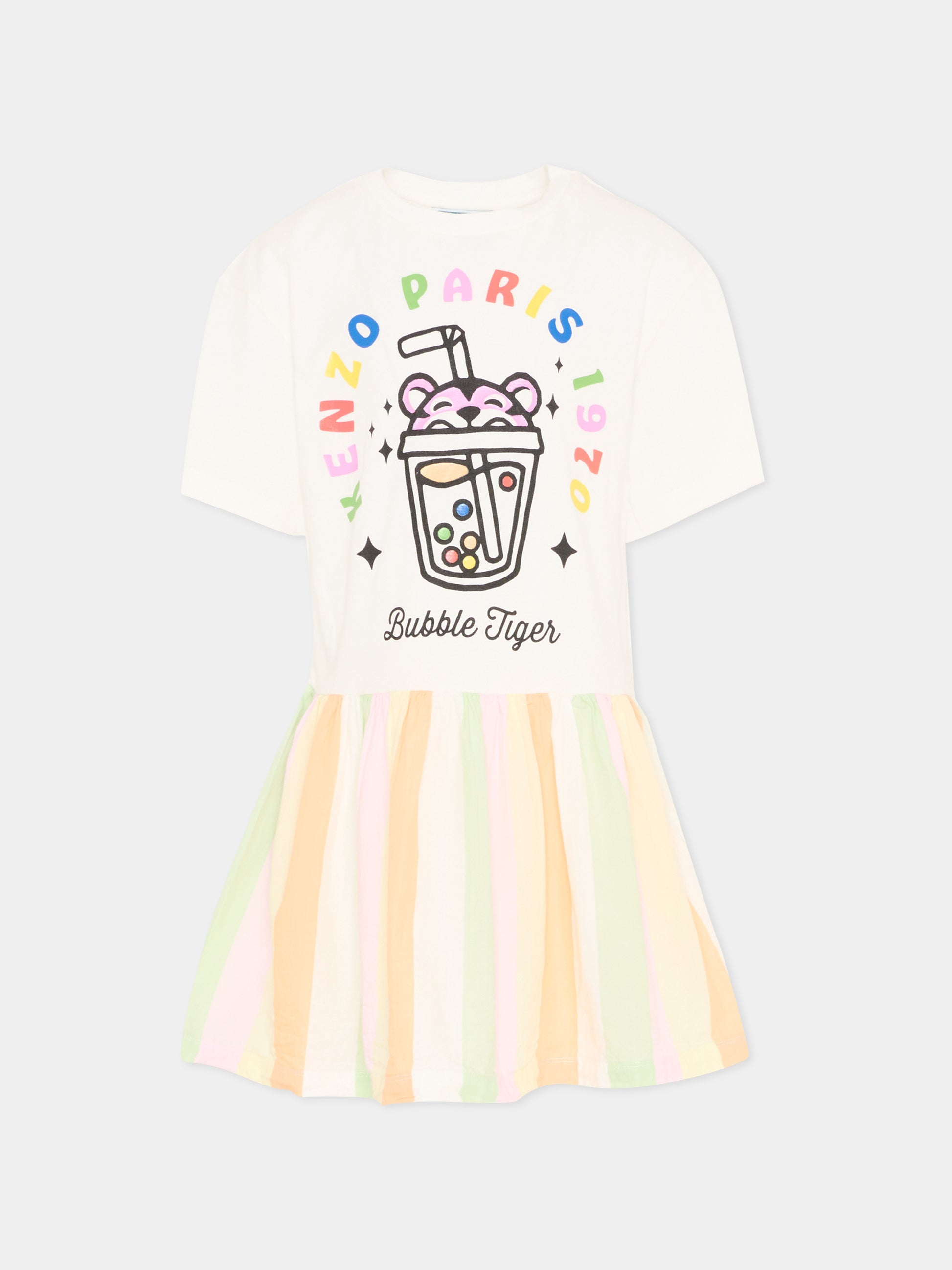 Vestito multicolor Bubble Tiger per bambina,Kenzo Kids,K61782 S51