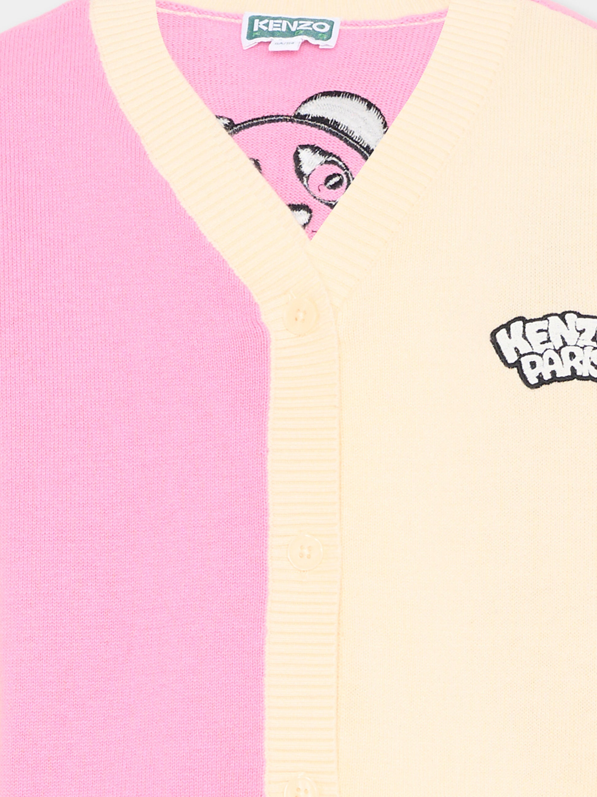 Cardigan multicolor per bambina con patch,Kenzo Kids,K61791 47F