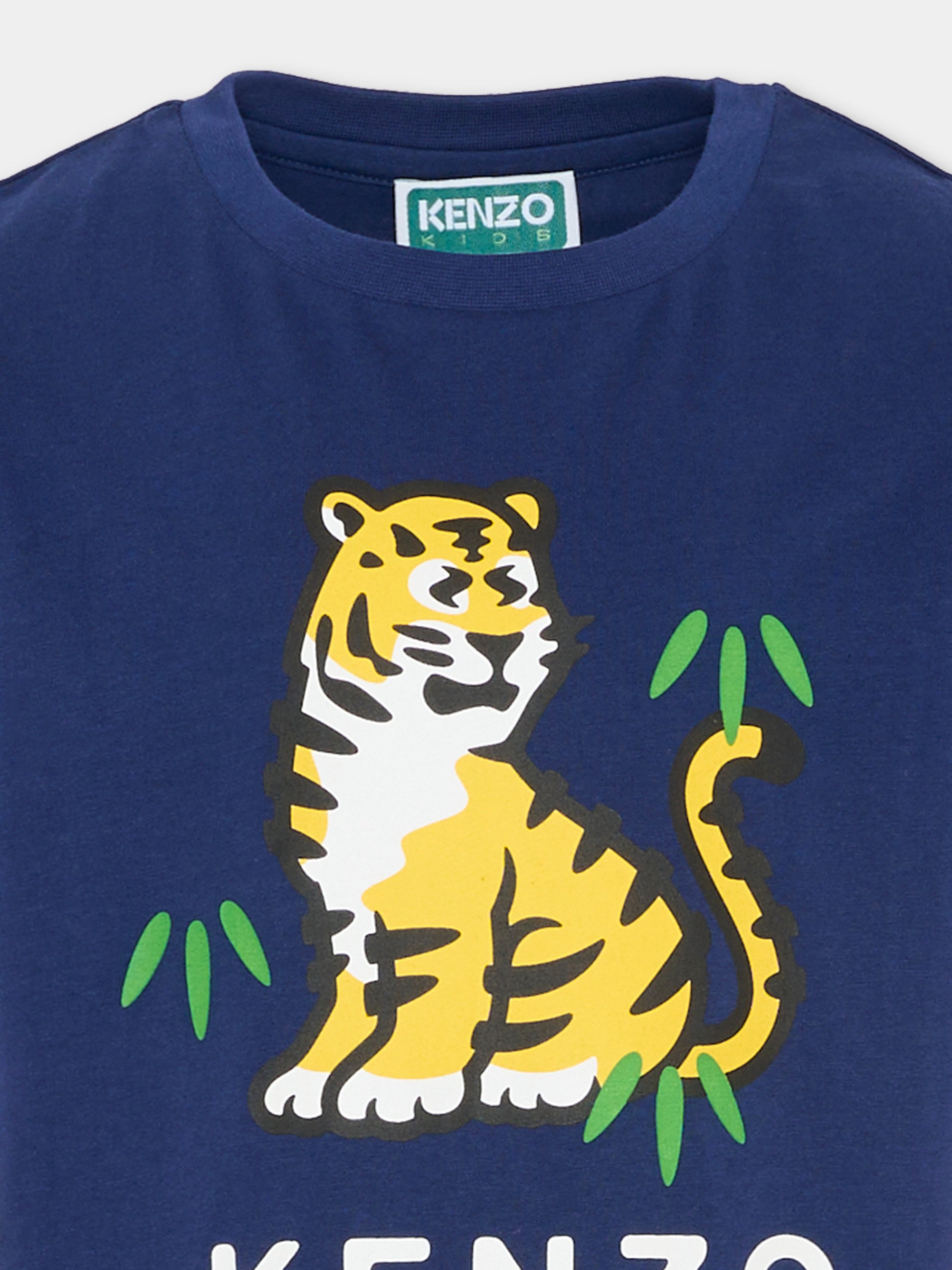 T-shirt blu per bambino con Kotora,Kenzo Kids,K61809 84N